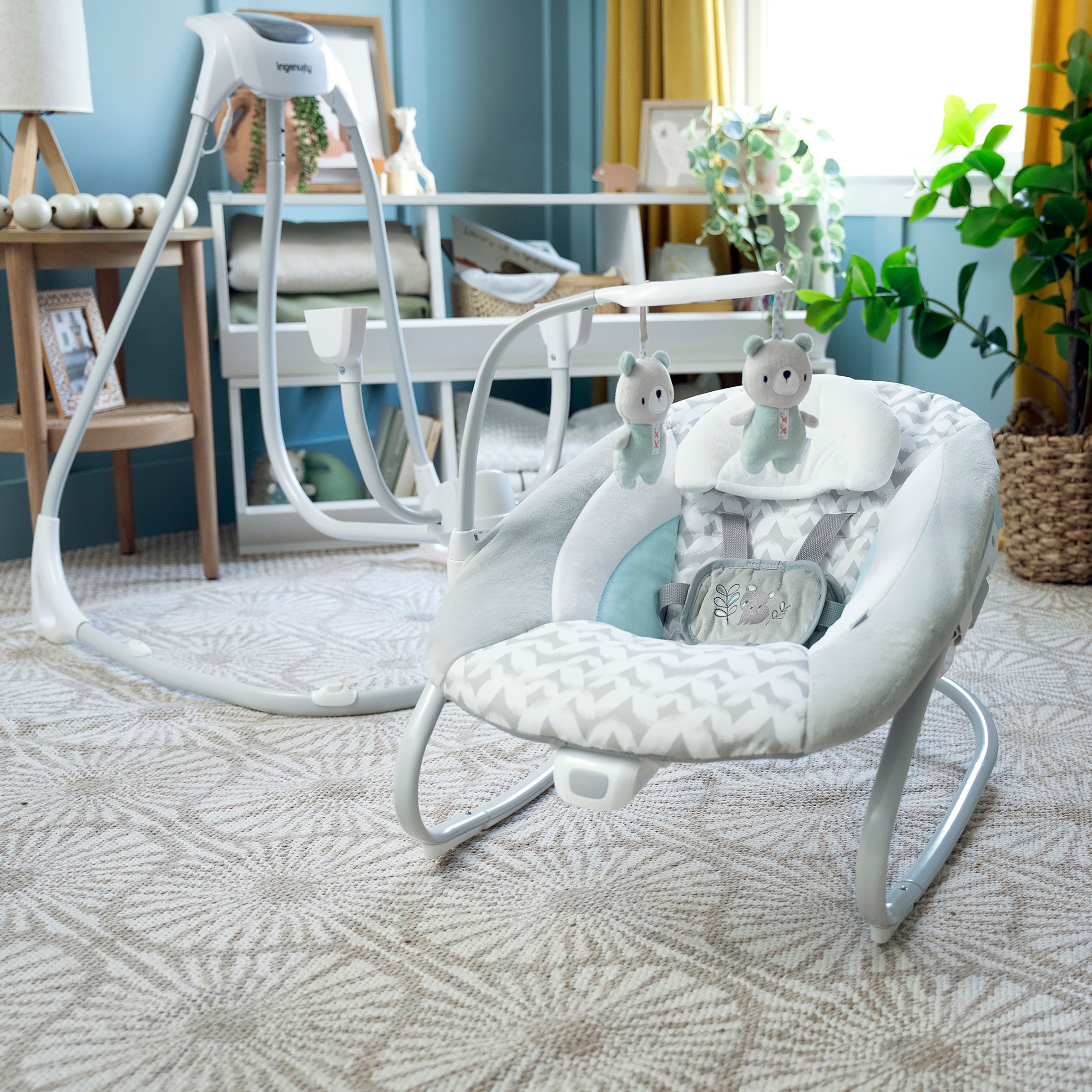 ingenuity Babywippe »SimpleComfort Compact Soothing Swing & Rocker - Raylan«, mit Sound-Effekt