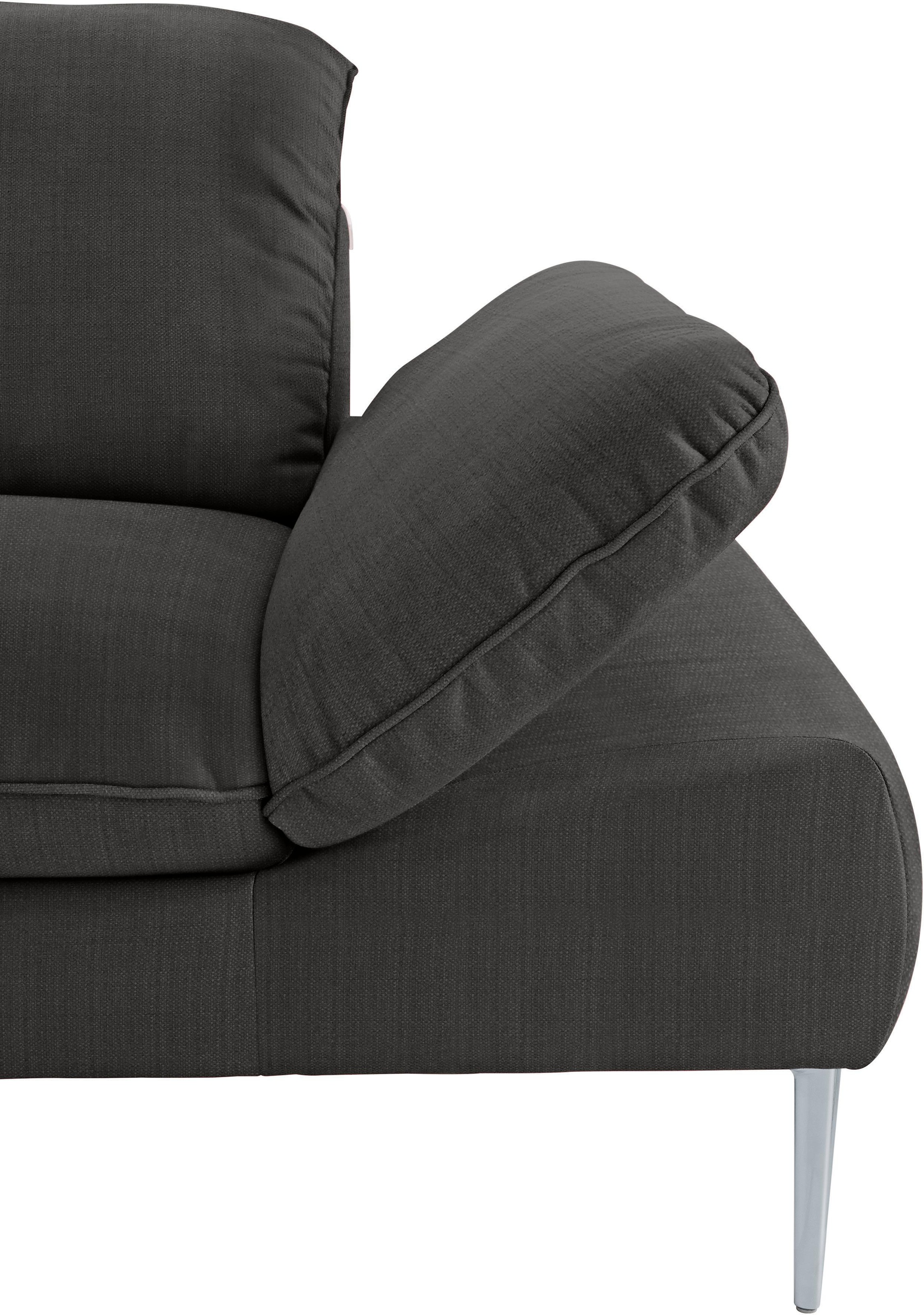 W.SCHILLIG Ecksofa »enjoy&MORE, Designsofa, elegant und bequem, L-Form«, mit Sitztiefenverstellung, Füße silber matt, Breite 310 cm