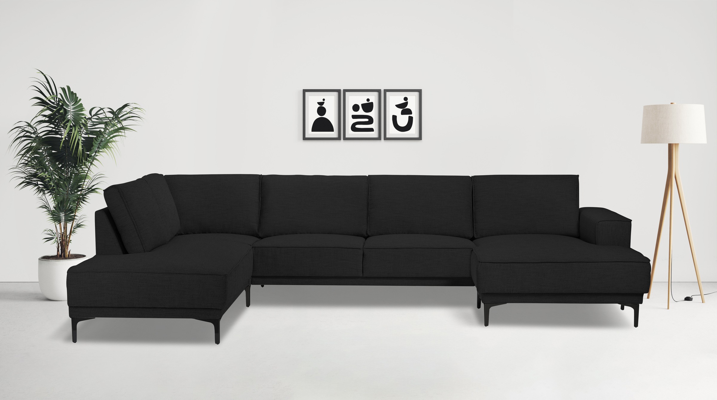 OTTO home Wohnlandschaft »XXL Sofa Oland, Struktur, Flachgewebe, Luxus-Micr günstig online kaufen