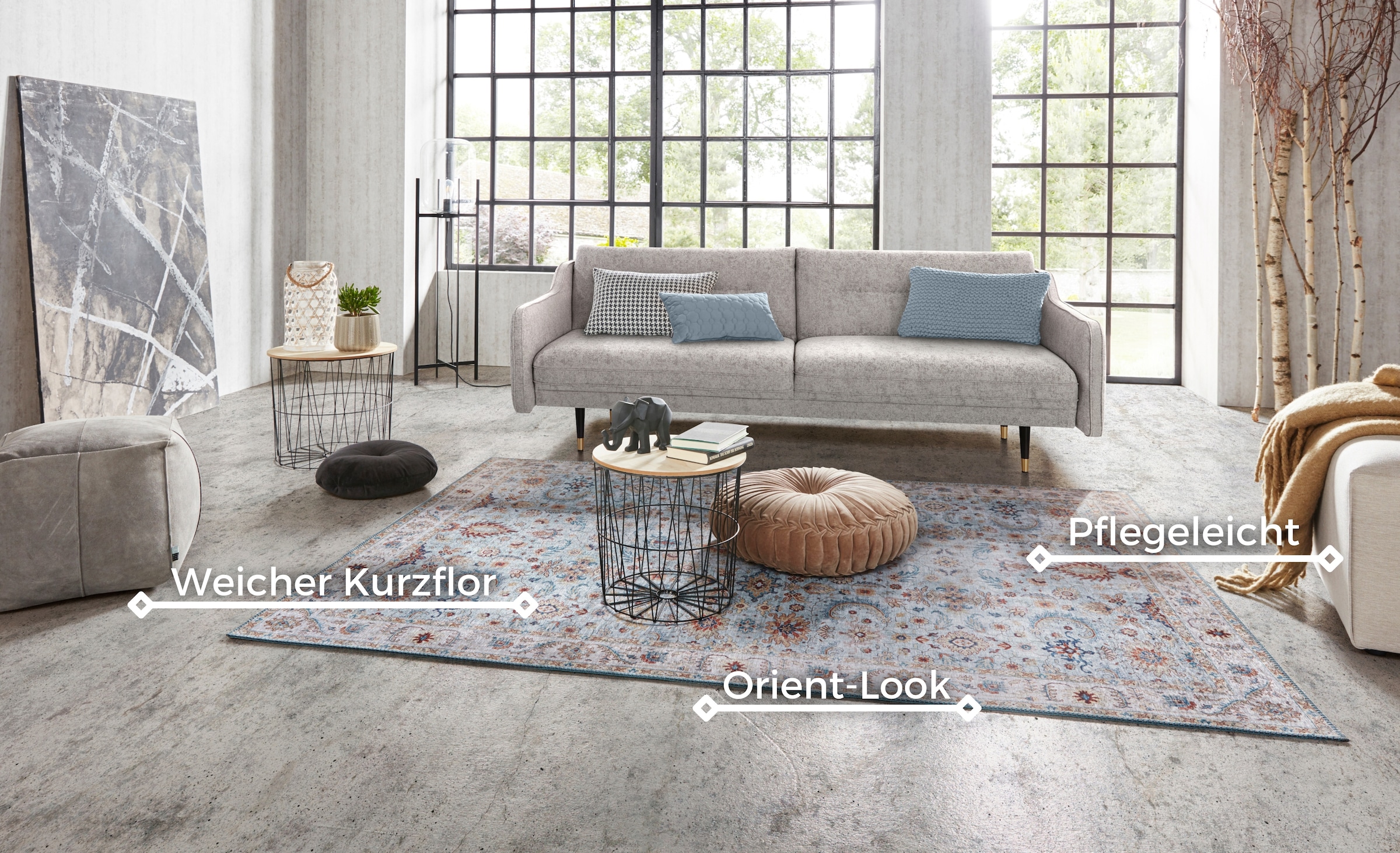 NORTHRUGS Teppich »Vivana«, rechteckig, 5 mm Höhe, Orientalisch, Läufer, Vintage, Wohnzimmer, Schlafzimmer, Esszimmer