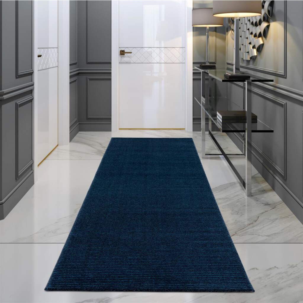 Carpet City Teppich »Friseé-Teppich FANCY900«, rechteckig, 12 mm Höhe, Läufer, Kurzflor, Einfarbig, 3D-Optik, Streifen Look, Wohnzimmer