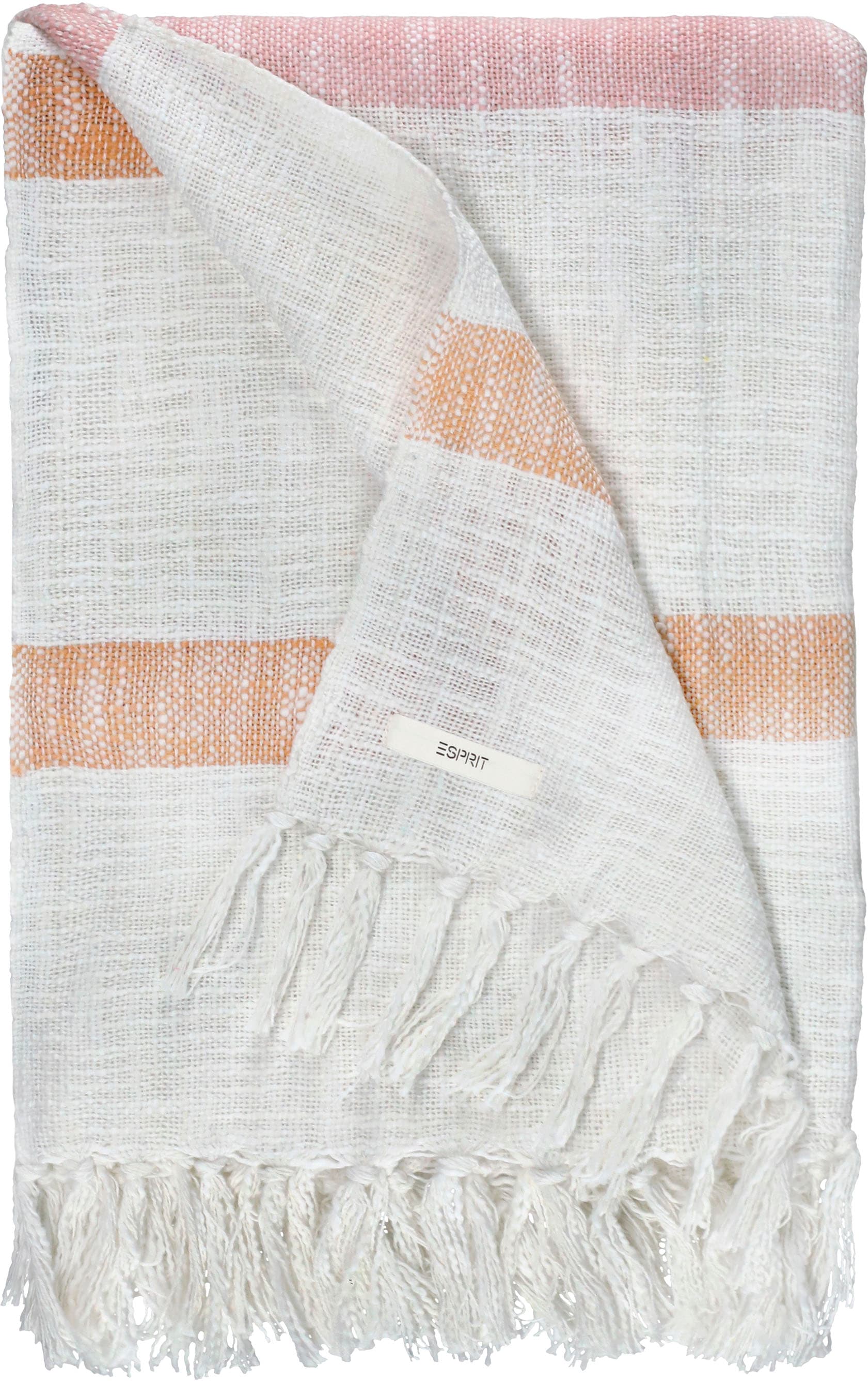 Esprit Plaid »Arne«, im Naturlook mit langen Fransen