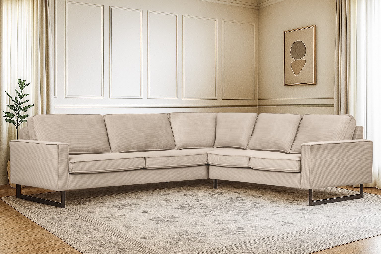 Places of Style Ecksofa »Pinto, XXL, 250/290 cm, langer Schenkel, Ottomane« günstig online kaufen
