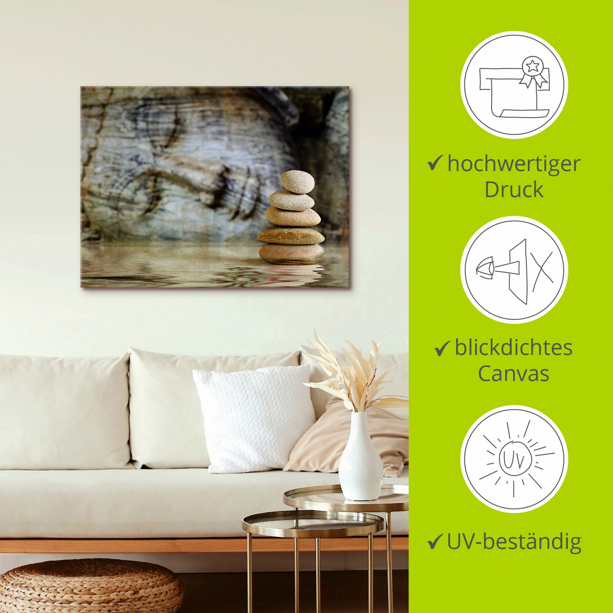 Artland Leinwandbild »Wassertempel« Zen 1 Stk. tlg. auf Holzrahmen gespannt