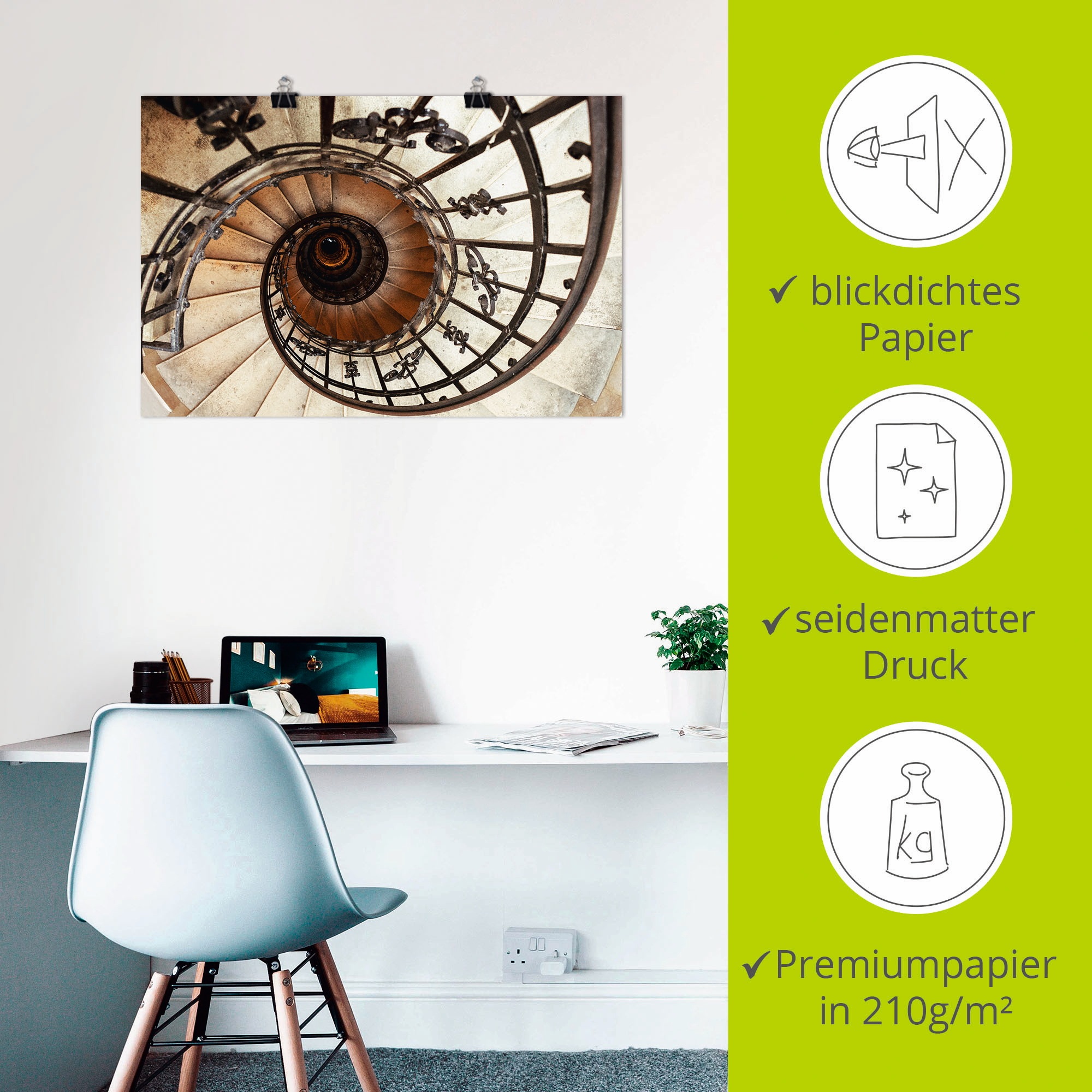 Artland Wandbild »Treppe«, Architektonische Elemente, (1 St.), als Alubild, Outdoorbild, Leinwandbild, Poster, Wandaufkleber