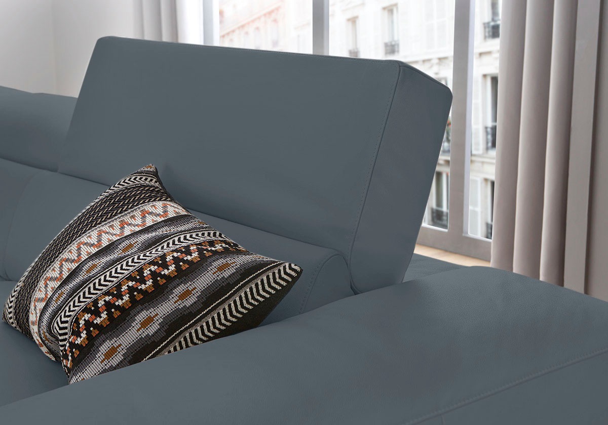 W.SCHILLIG Ecksofa »piedroo, Designsofa mit tollem Sitzkomfort, bequem, L-Form«, Kopfteilverstellung, wahlweise mit Sitztiefenverstellung, Breite 343cm