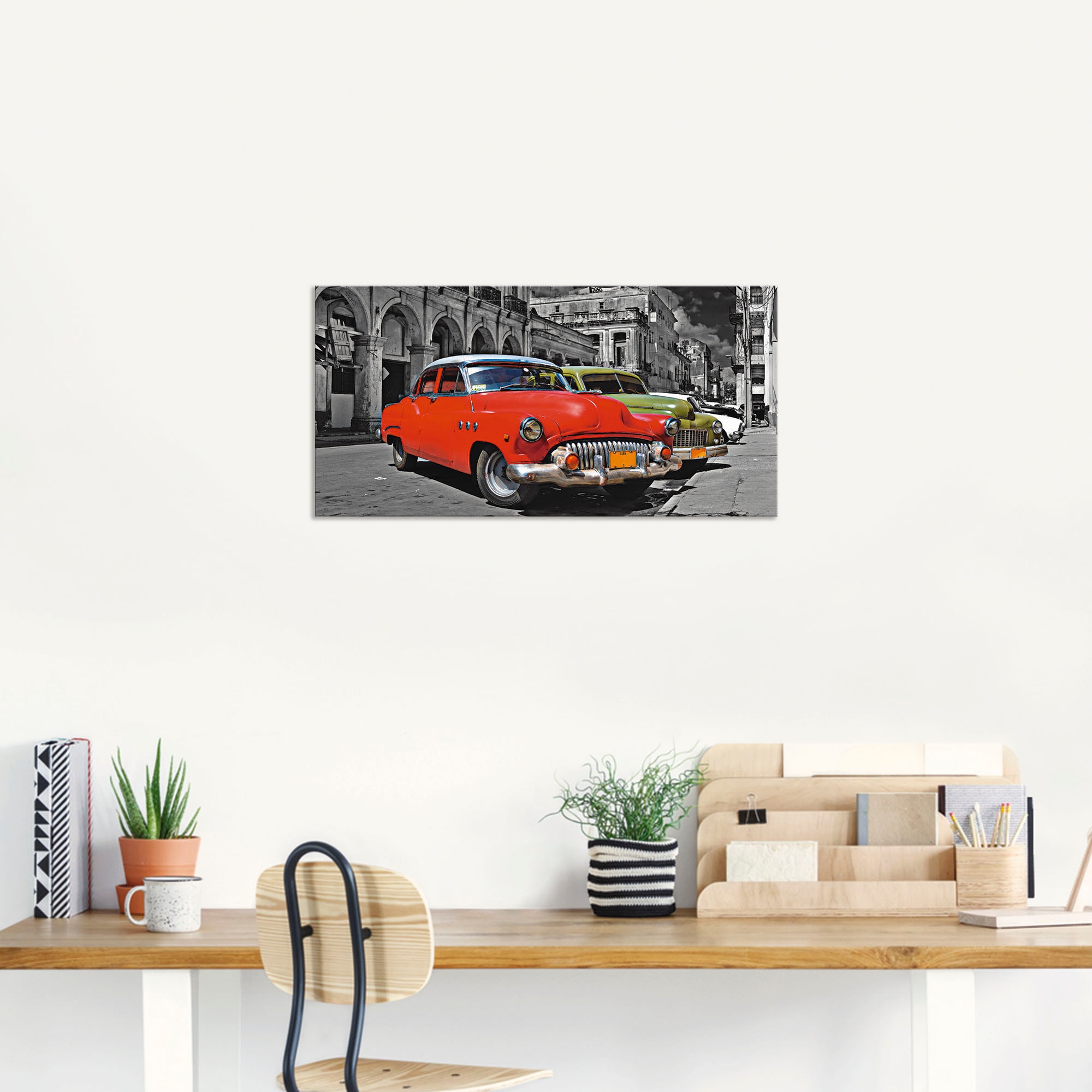 Artland Wandbild »Ansicht von bunten Havanna Autos«, Auto, (1 St.), als Alubild, Outdoorbild, Leinwandbild, Wandaufkleber, versch. Größen