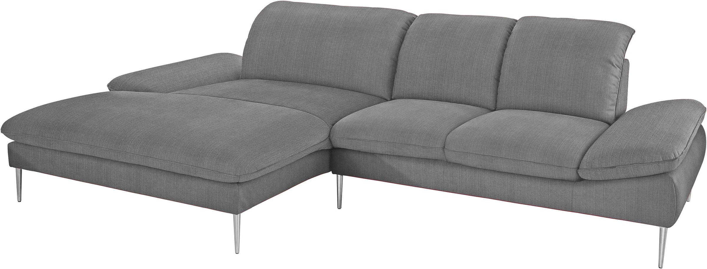 W.SCHILLIG Ecksofa »enjoy&MORE, Designsofa, elegant und bequem, L-Form«, mit Sitztiefenverstellung, Füße Chrom glänzend, Breite 310 cm