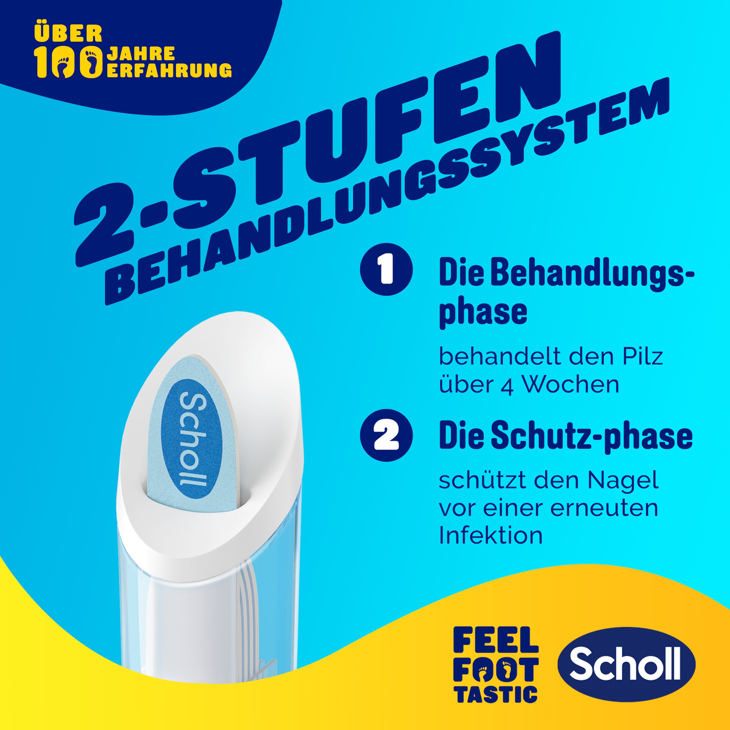 Scholl Nagelpflegestift »2-in-1 Stift effektiven Behandlung von Nagelpilz und Pilzinfektionen«, (Packung), Wirksamkeit klinisch bestätigt