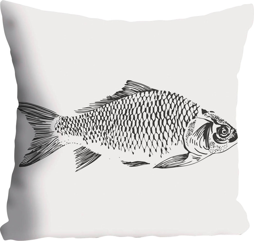 queence Dekokissen »Dennis«, Kissenhülle,Fisch,Weißer Hintergrund,Meer,Mari günstig online kaufen