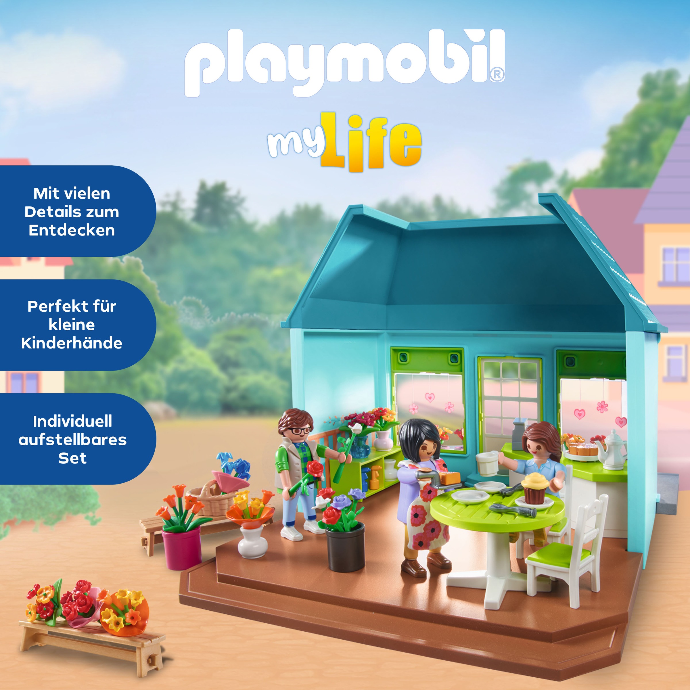 Playmobil® Konstruktions-Spielset »Blumenladen (71807), Playmobil My Life«, (220 St.), Made in Germany