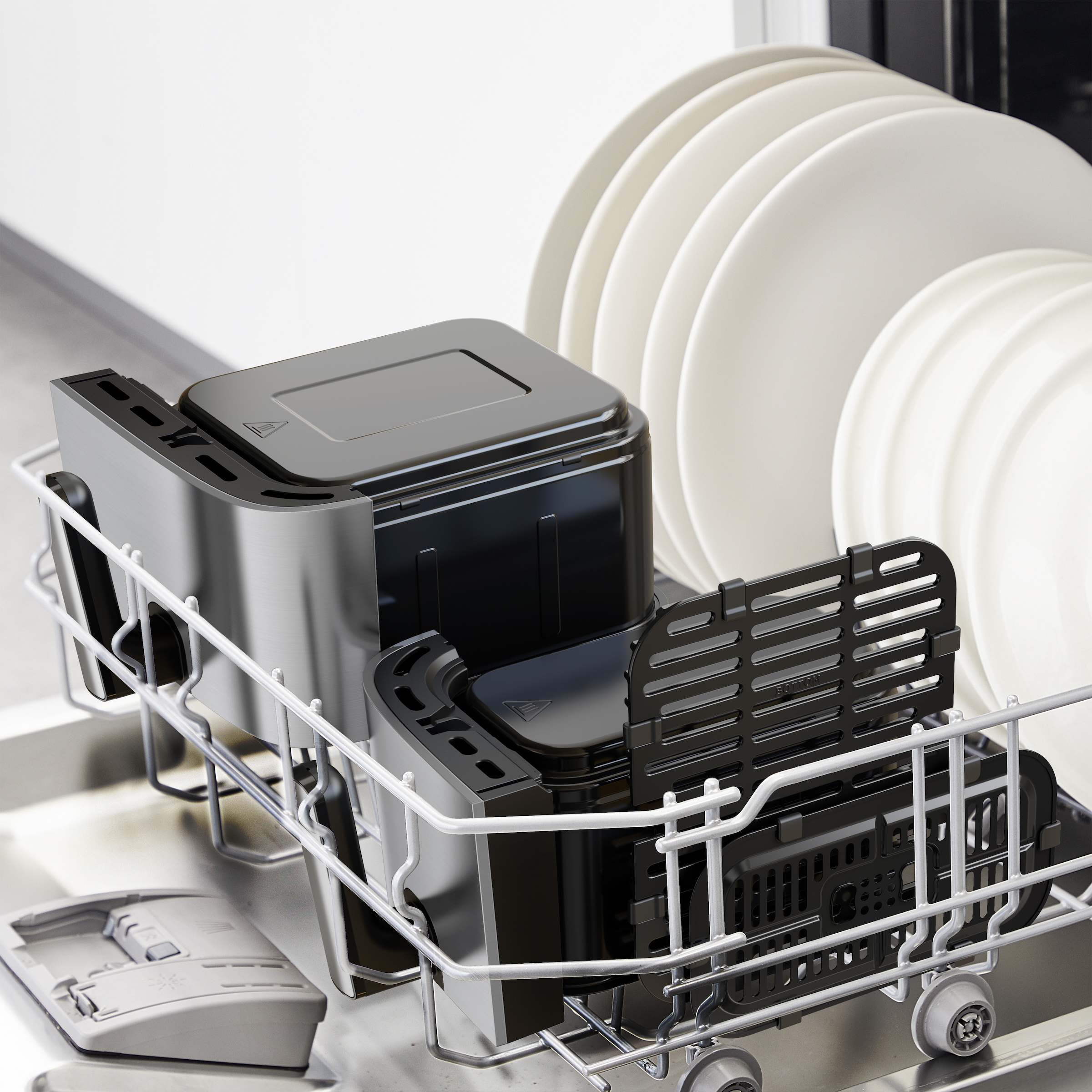 Tefal Heißluftfritteuse »Jamie Oliver by Tefal EY90JDE Dual Easy Fry & Grill«, 2700 W, Doppelkammer, 2 unabhängige Garzonen, 8 automatische Programme, 8,3 L