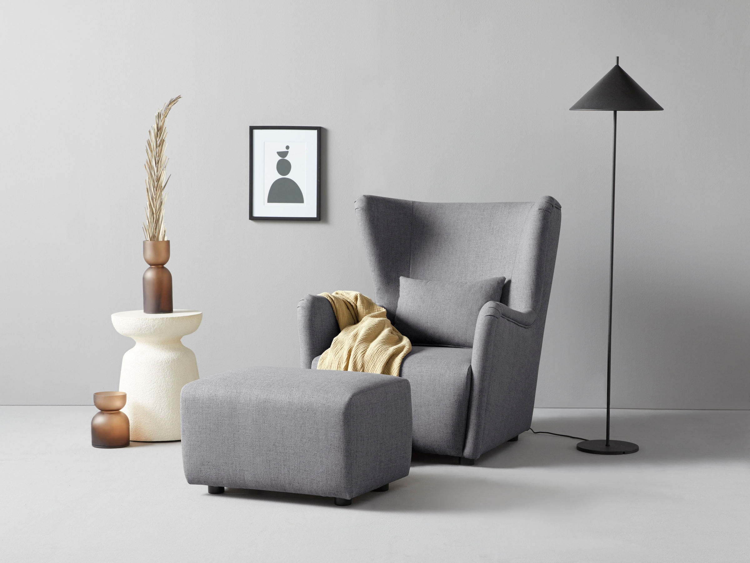 LeGer Home by Lena Gercke Ohrensessel »Levke Sessel«, wahlweise mit oder ohne Hocker