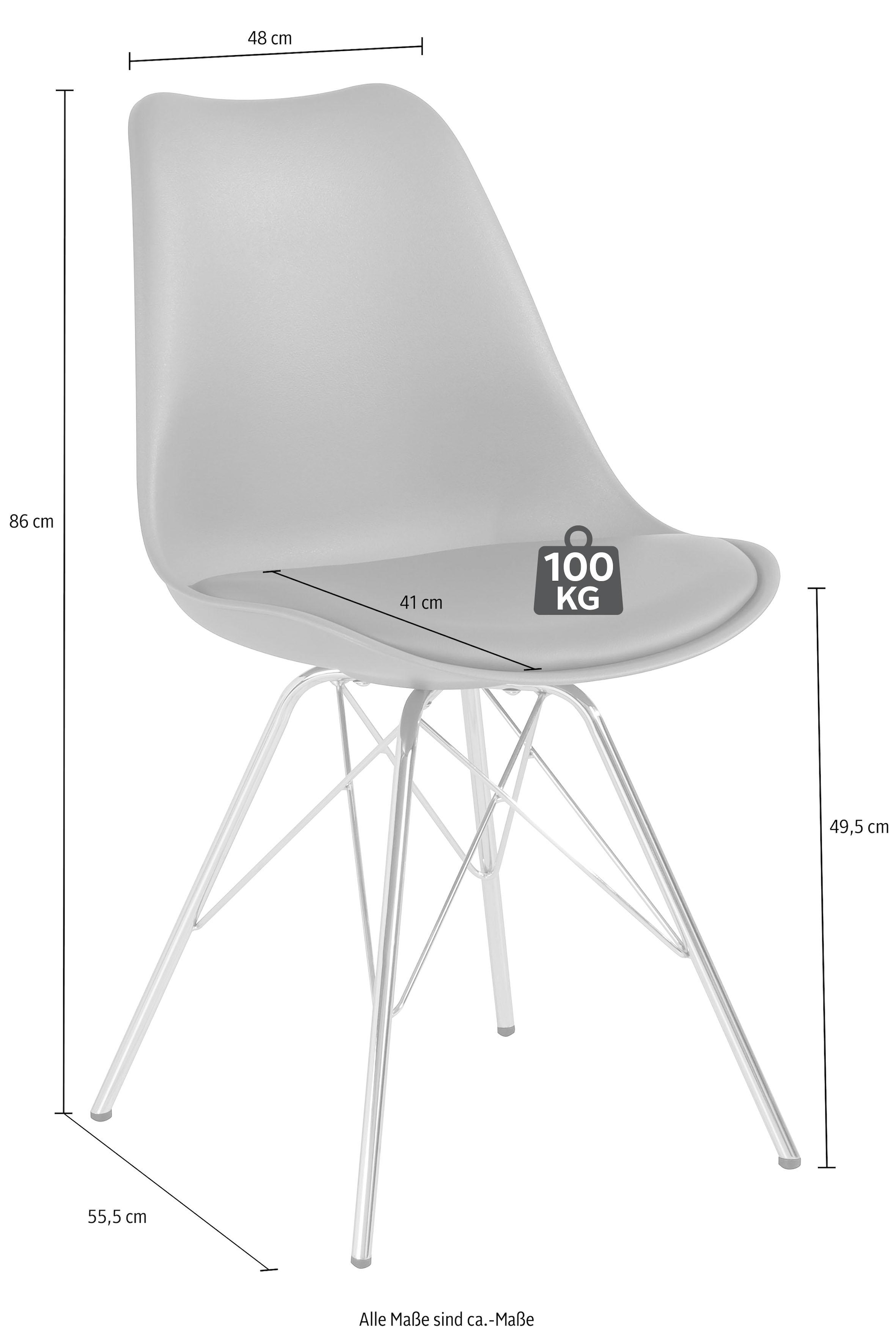 in (Set), Homexperts kaufen Kunstleder Sitzschale 01«, Sitzkissen online »Ursel 4-Fußstuhl Kunstleder, mit St., 2