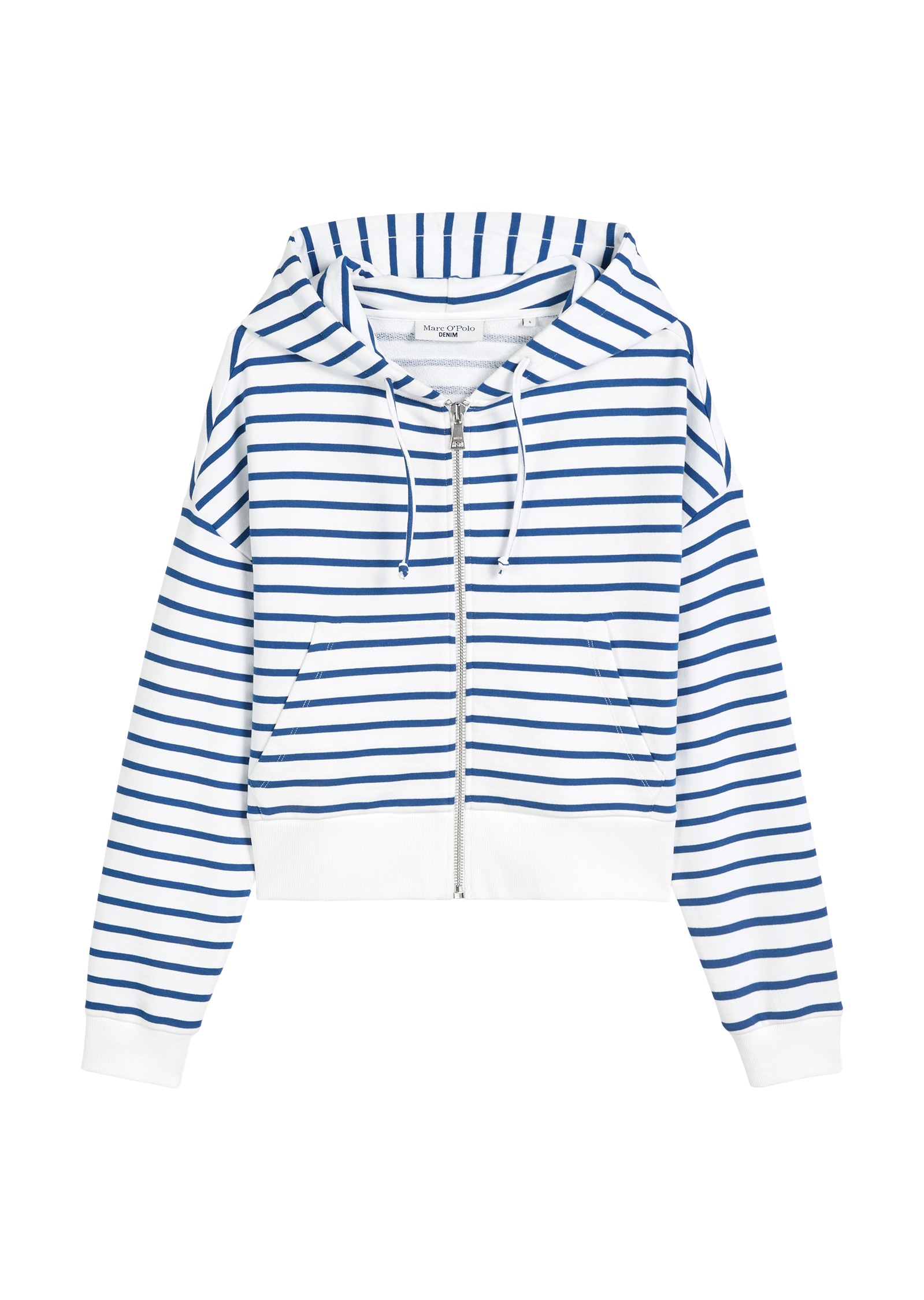 Marc O'Polo DENIM Kapuzensweatjacke, geringelt, relaxed fit, breite Bündchen