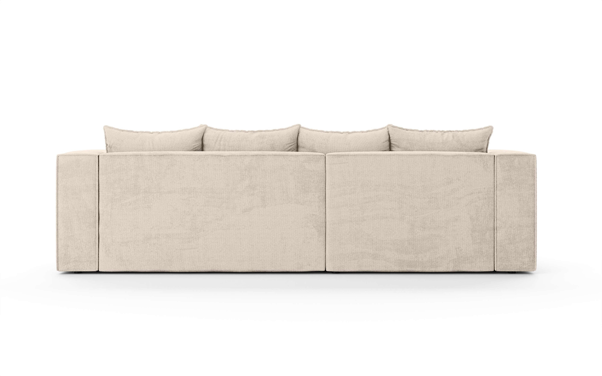 INOSIGN Ecksofa »LINCOLNVILLE mit Bettfunktion und Bettkasten, Maße B/H/T 244/76/150 cm«, L-Form mit Wellenunterfederung, Recamiere beidseitig montierbar
