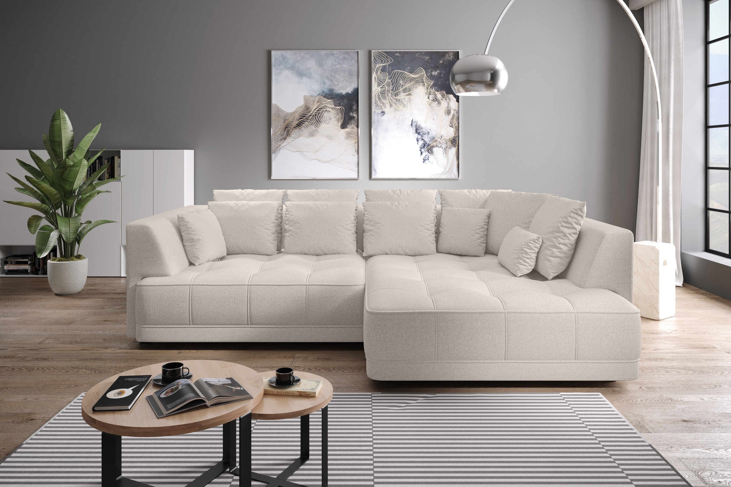 WERK2 Ecksofa »Tiga, Komfortsofa mit elekt. Auszugsfunktion, bequem, L-Form günstig online kaufen