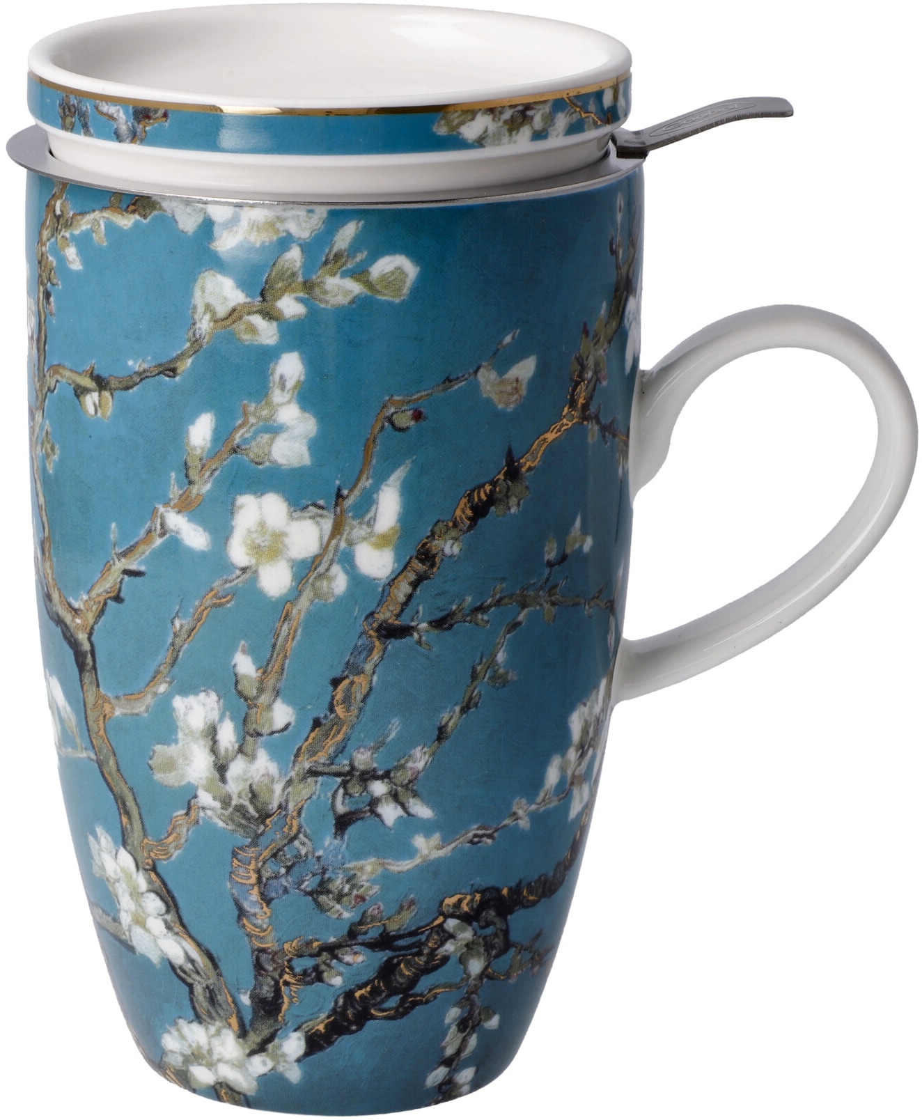 Goebel Raten - m. Vincent Blau Deckel/Sieb, Orbis, »Van Gogh«, Mandelbaum Teetasse Artis auf v.Gogh kaufen Tasse