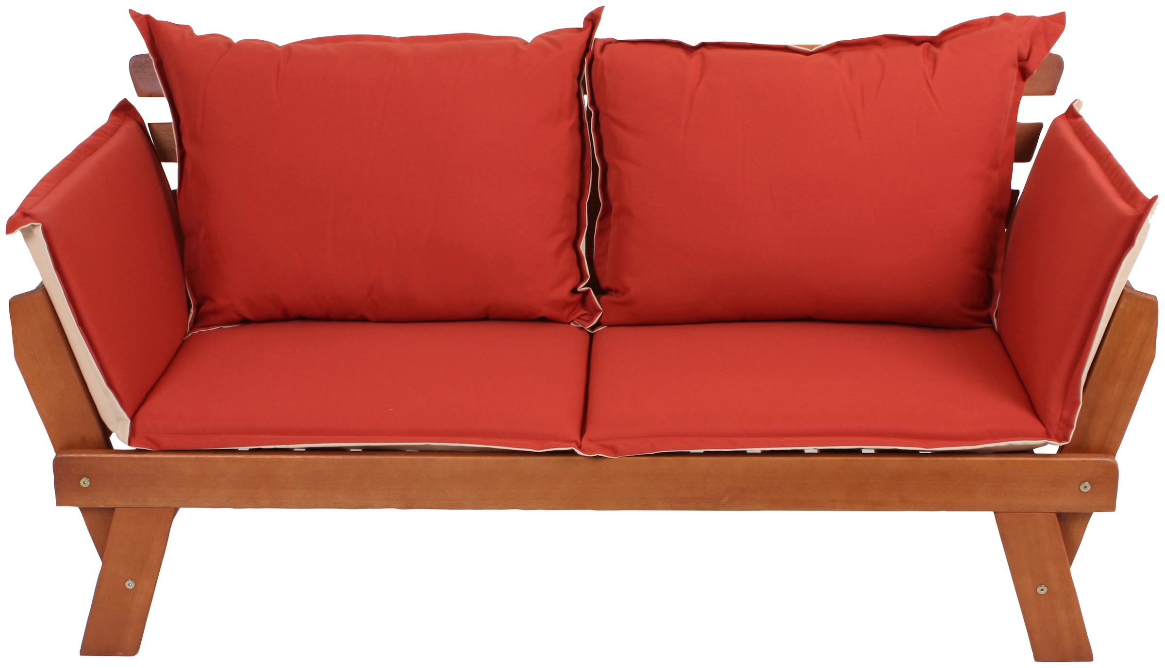 Garden Pleasure Gartenlounge-Bank »FORTUNA«, mit umklappbarer Armlehne und Wendekissen, BxTxH: 126x68x78 cm