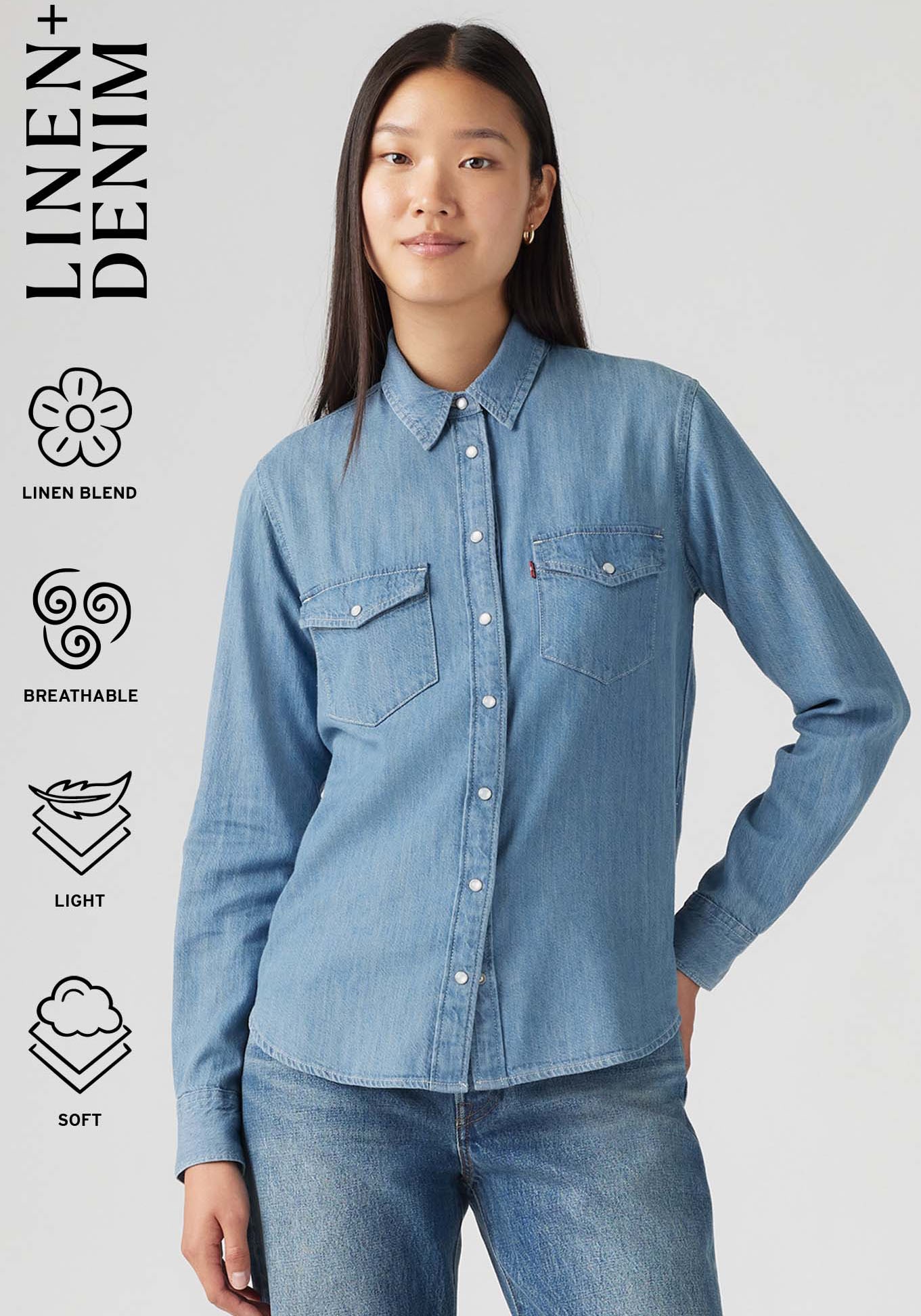 Levi's® Jeansbluse »ESSENTIAL WESTERN«, mit Brusttaschen mit Druckknöpfen