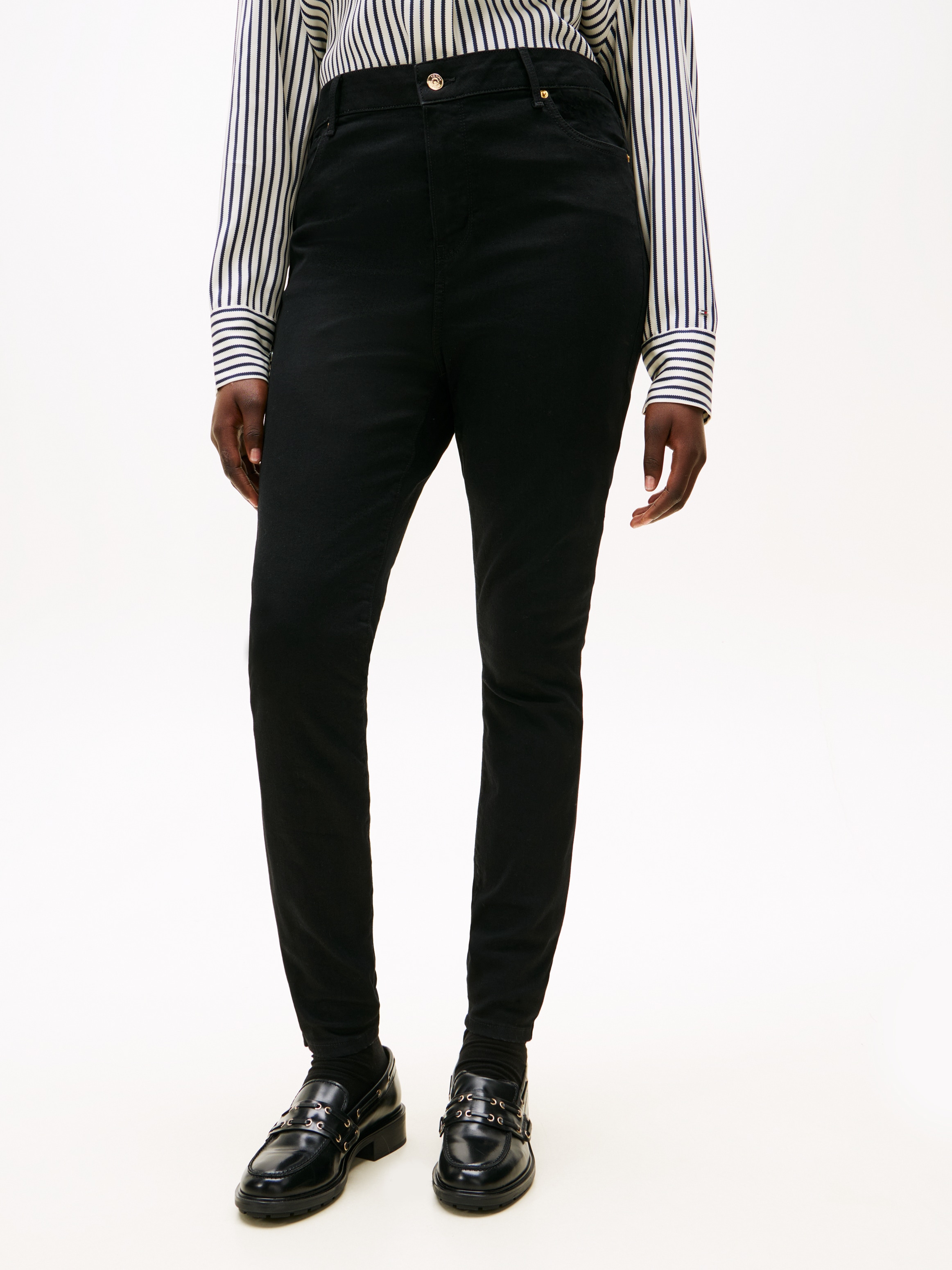 Tommy Hilfiger Curve Skinny-fit-Jeans »CRV DNM BLACK HARLEM U SKINNY HW« in großen Größen
