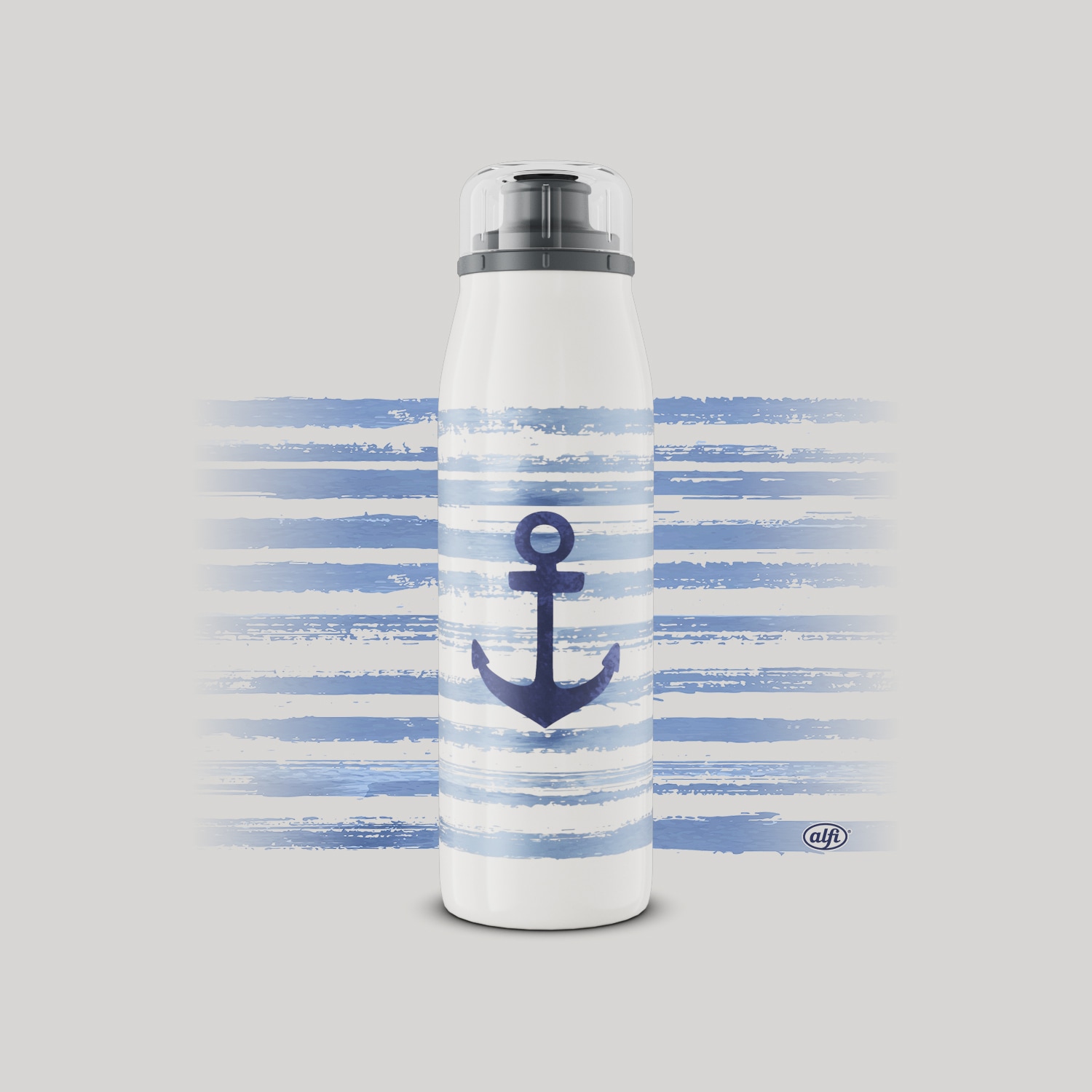 Alfi Isolierflasche »KIDS ISO BOTTLE, Edelstahlkörper, spülmaschinenfest«, (1 tlg.), 12h heiß & 24h kalt, Trinköffnung mit konsistentem Trinkfluss