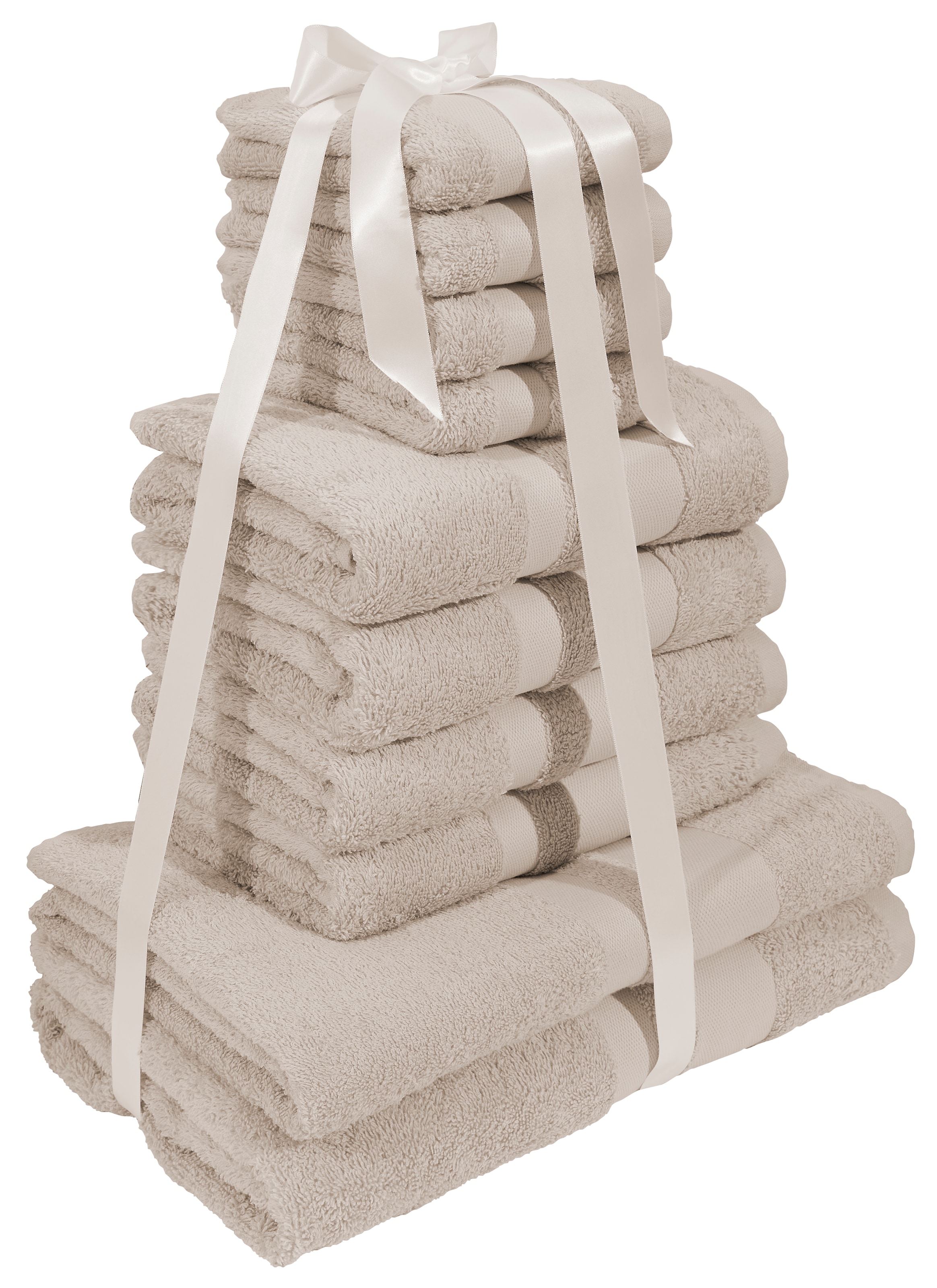 my home Handtuch Set »Vanessa Premium 550 g/m², Duschtücher, Handtücher & Gästetücher«, Set, 10 tlg., Walkfrottee, 10-tlg Premium Handtuch-Set, 100% Baumwolle, weich, saugstark