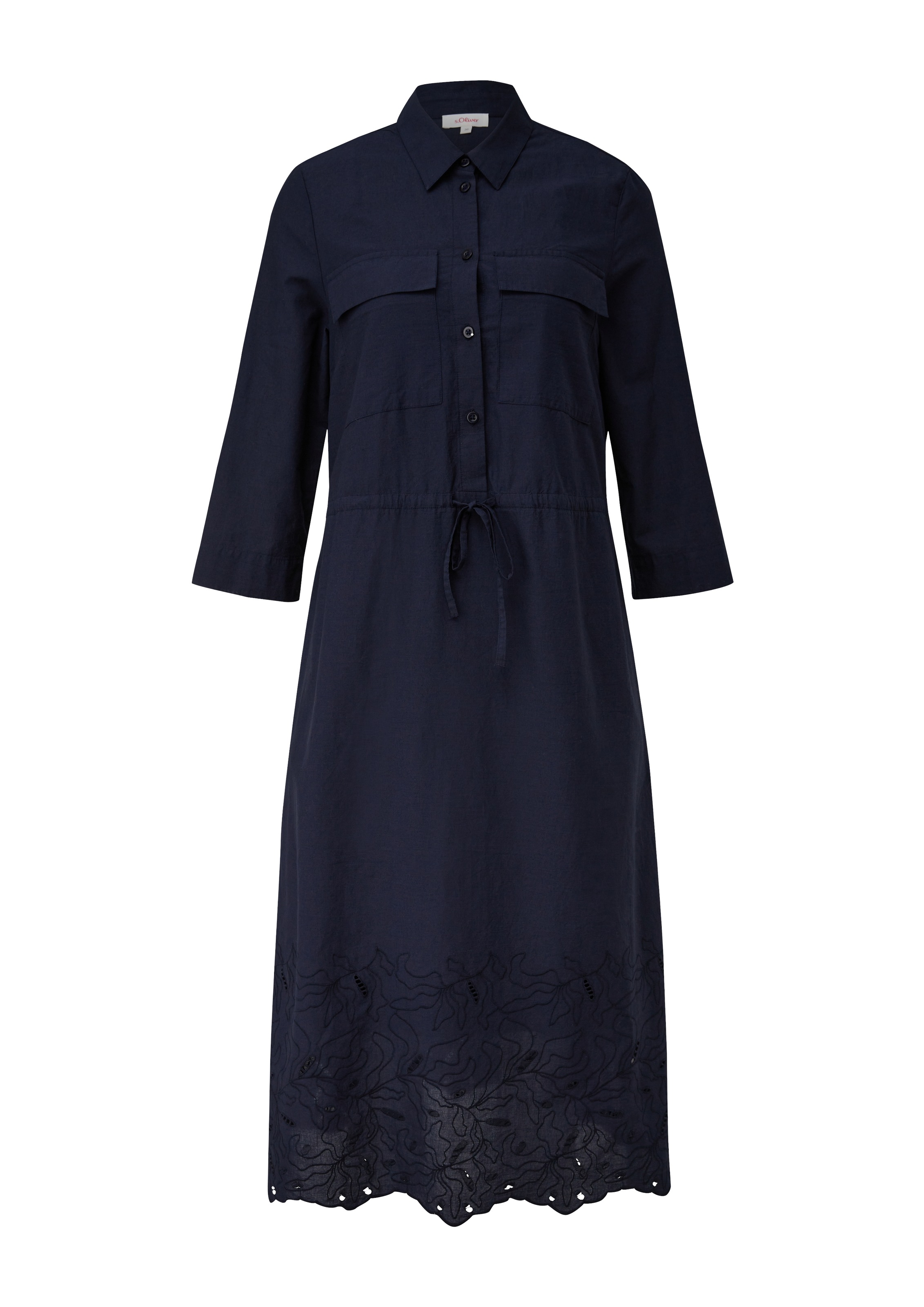 s.Oliver Hemdblusenkleid, Sommerkleid mit Broderie Anglaise