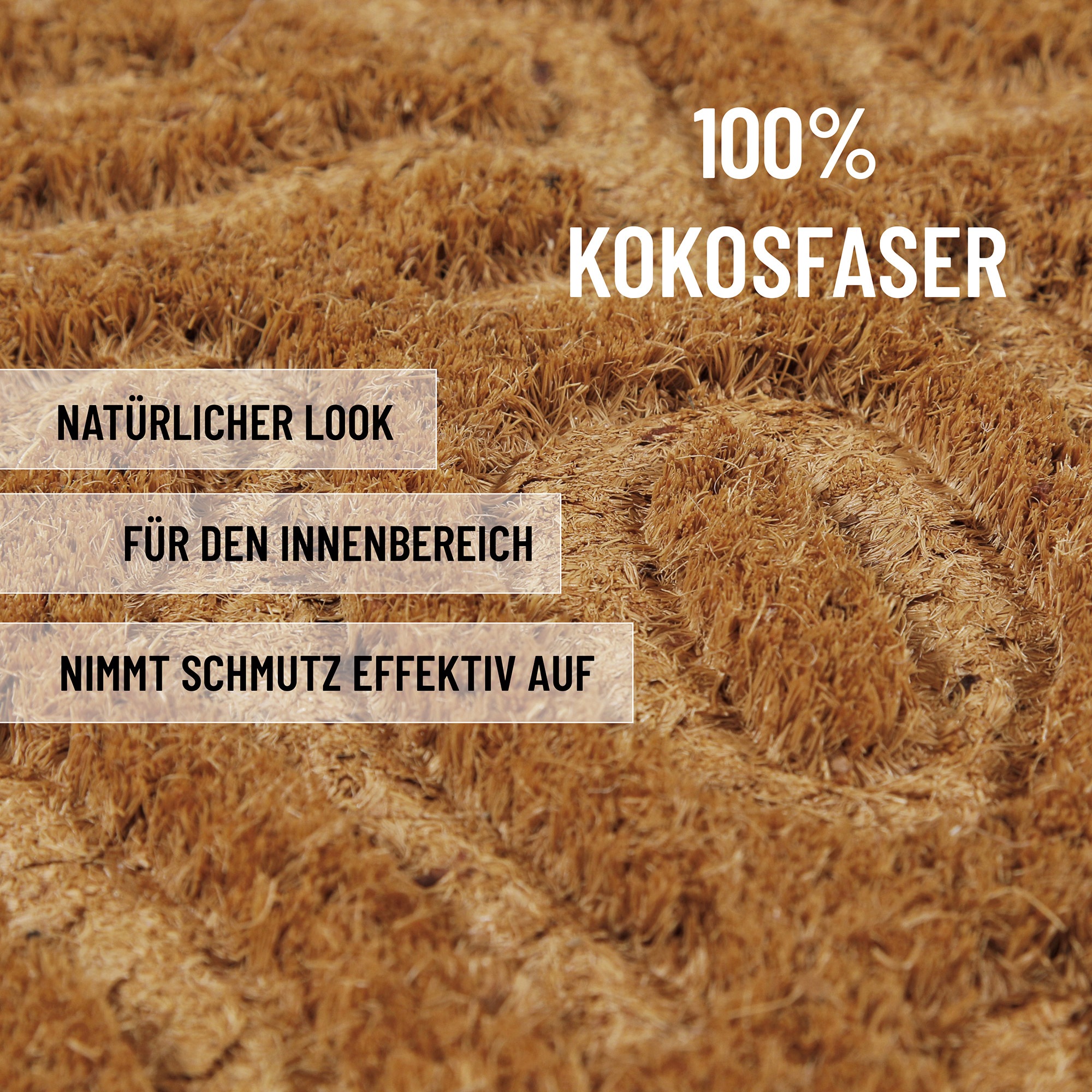 Wecon home Fußmatte »Desert Doodle«, rechteckig, 14 mm Höhe, Kokos, pflegeleicht, rutschfest, abstraktes Design, Schmutzfangmatte