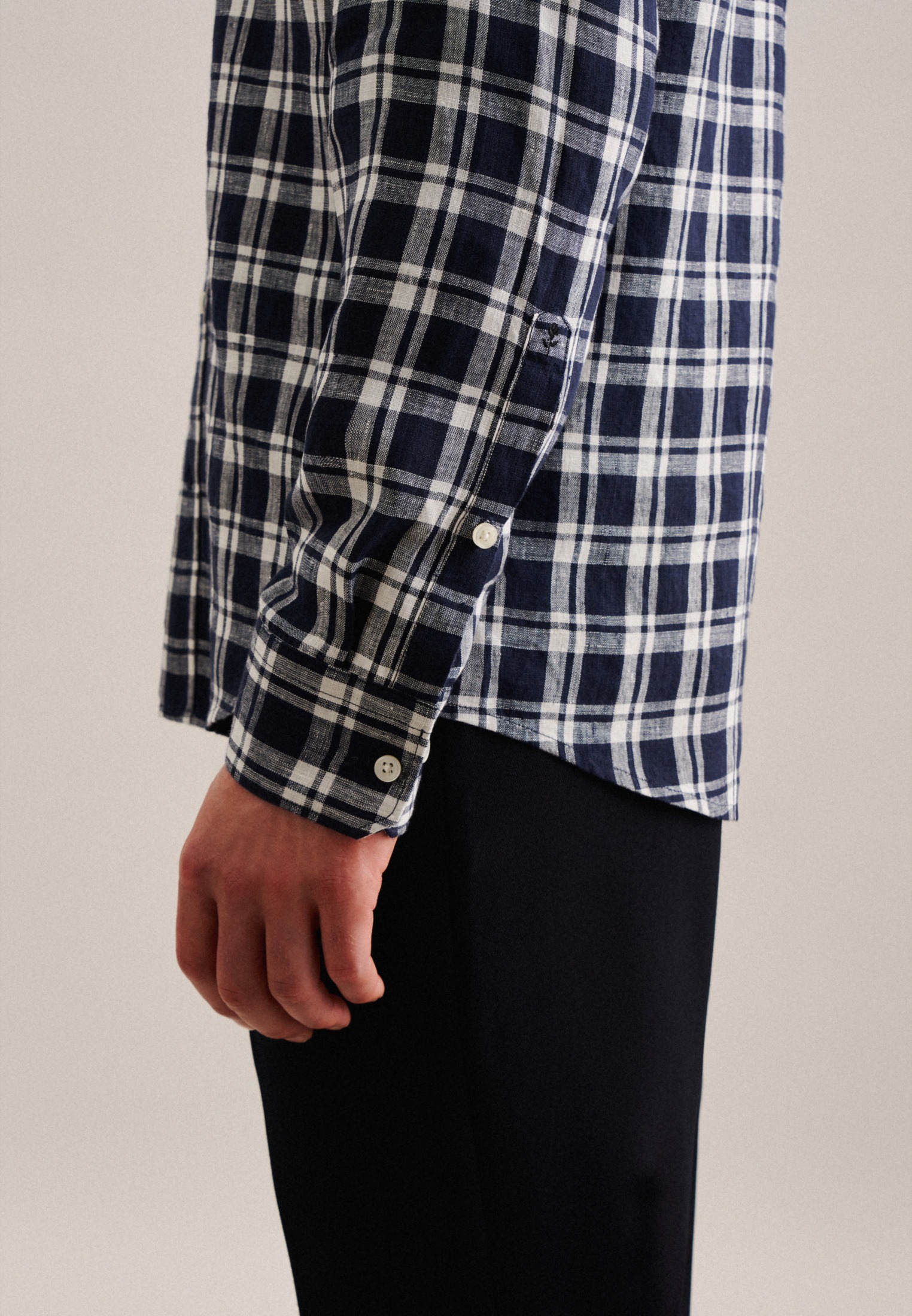 seidensticker Businesshemd »Schwarze Rose«, Regular Langarm Button-Down-Kragen Karo