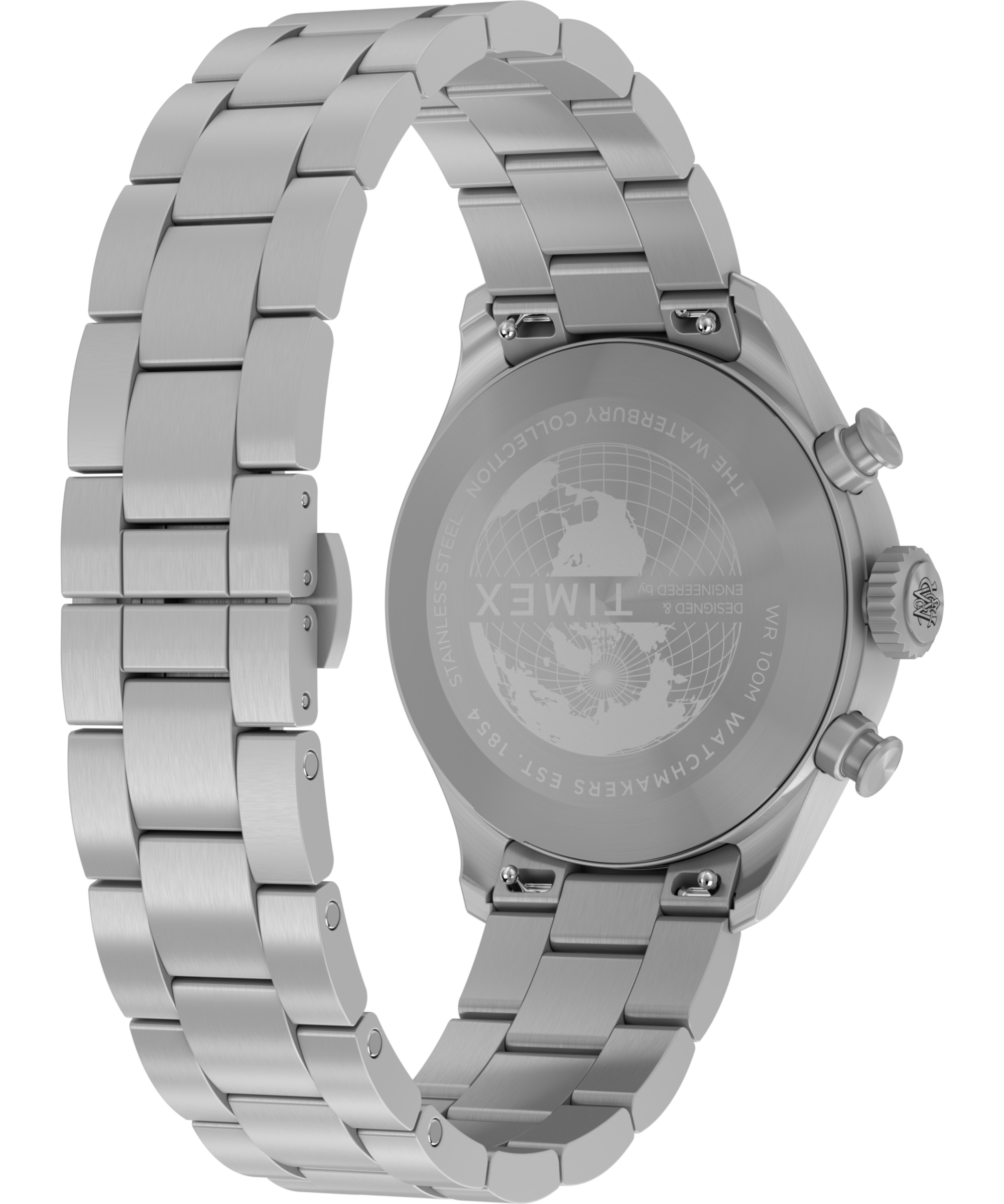 Timex Chronograph »WATERBURY ACE« Quarzuhr, Armbanduhr, Herrenuhr, Edelstahlarmband, Stoppfunktion,Datum