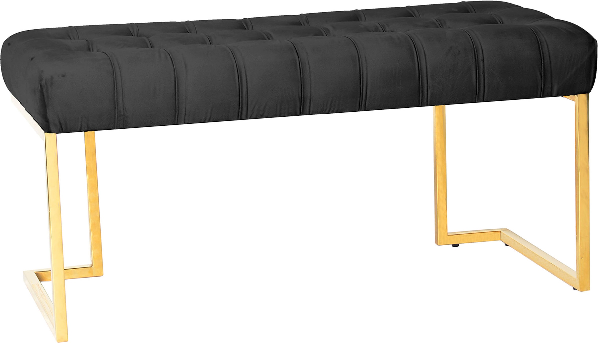 Kayoom Sitzbank »Rare 225, Edler Touch durch goldenes Gestell« 1 Stk. tlg. samtweich, gesteppt, mit Zierknöpfen, Gemütliches, schickes Polster