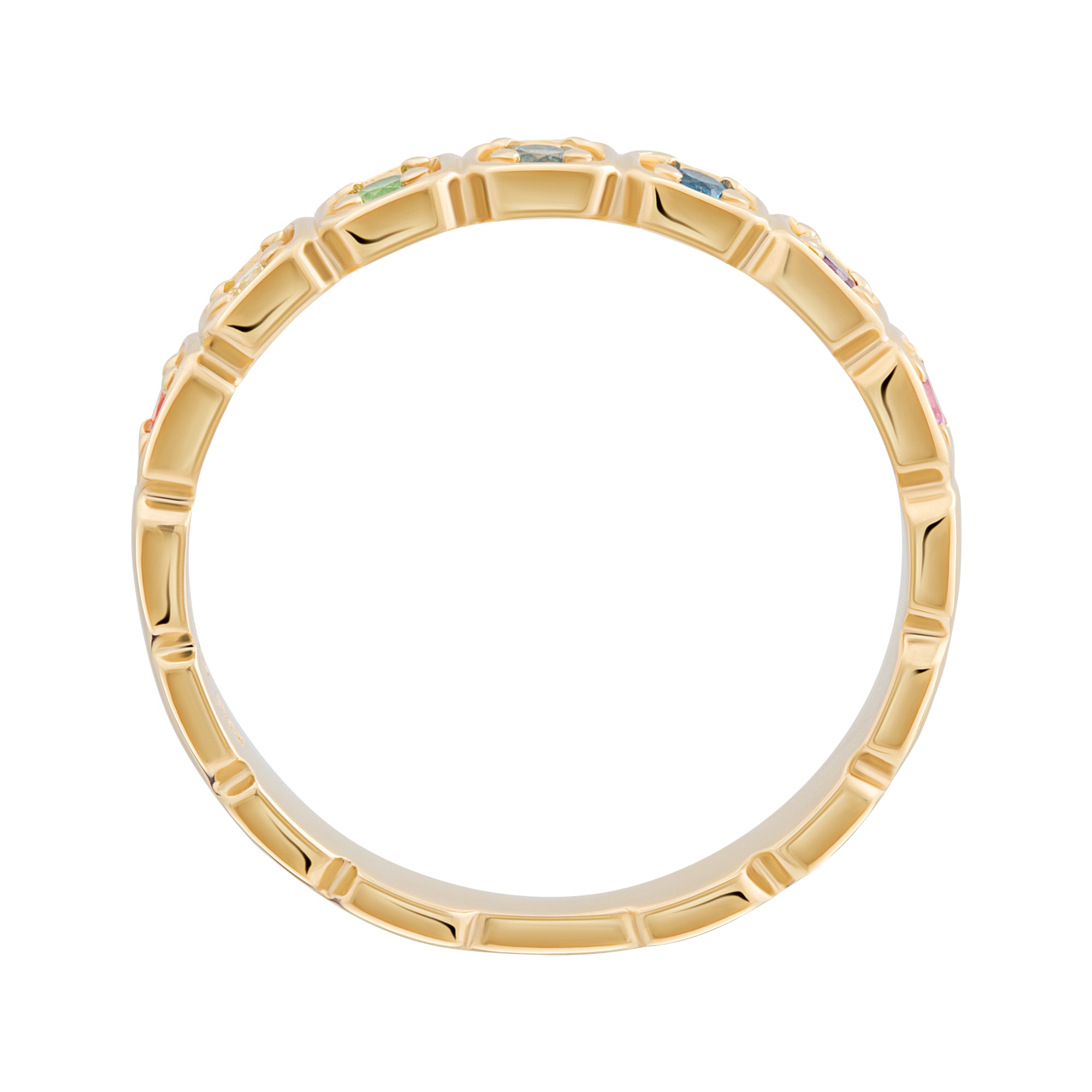 CAÏ Fingerring »925 Silber vergoldet Zirkonia Rainbow«
