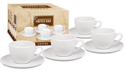 Könitz Tasse »Coffee Bar«, (Set, 8 tlg., 4 Tassen-4 Untertassen), 4 Tassen, 4 Untertassen kaufen
