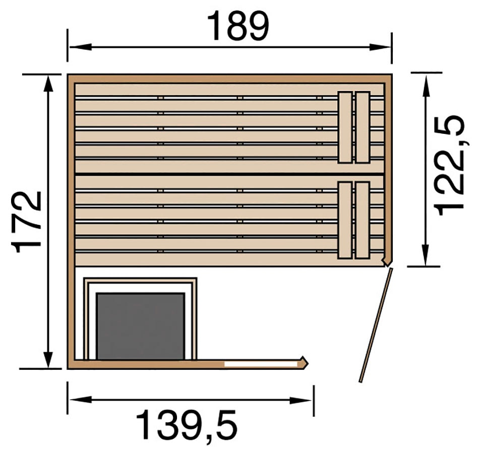 weka Sauna »Valida«, 7,5 kW-Ofen mit digitaler Steuerung