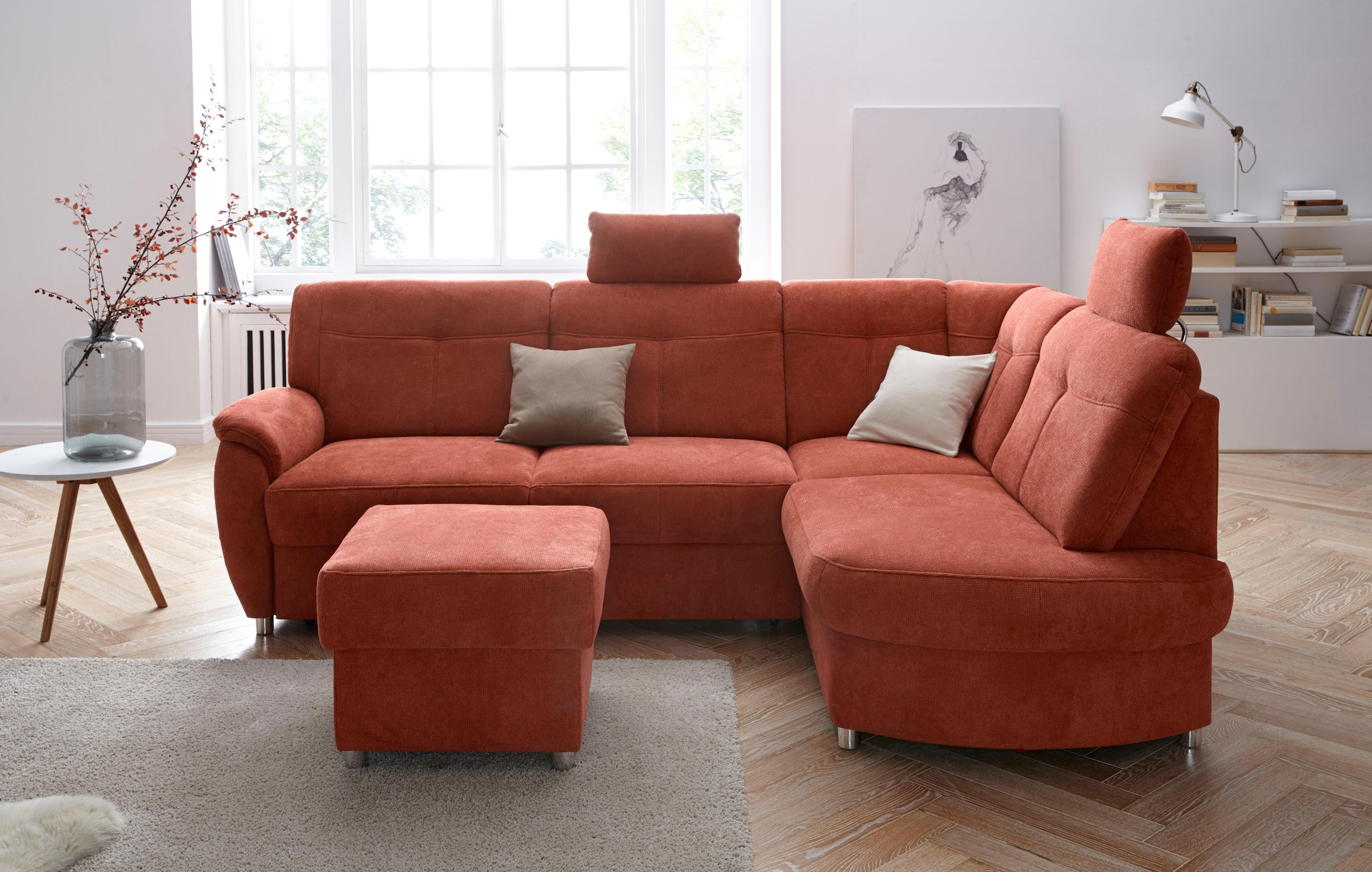 sit&more Ecksofa »Sonoma L-Form«, wahlweise mit Bettfunktion und Bettkasten