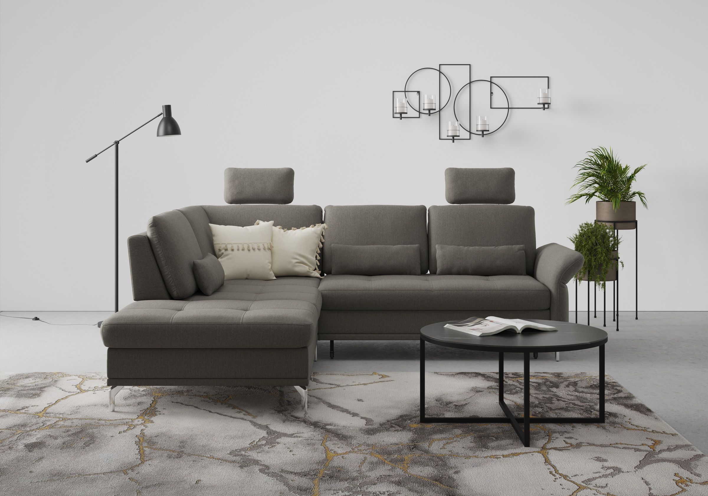 INOSIGN Ecksofa »Palm Beach L-Form«, Federkern, mit Sitztiefenverstellung, wahlweise mit Bettfunktion
