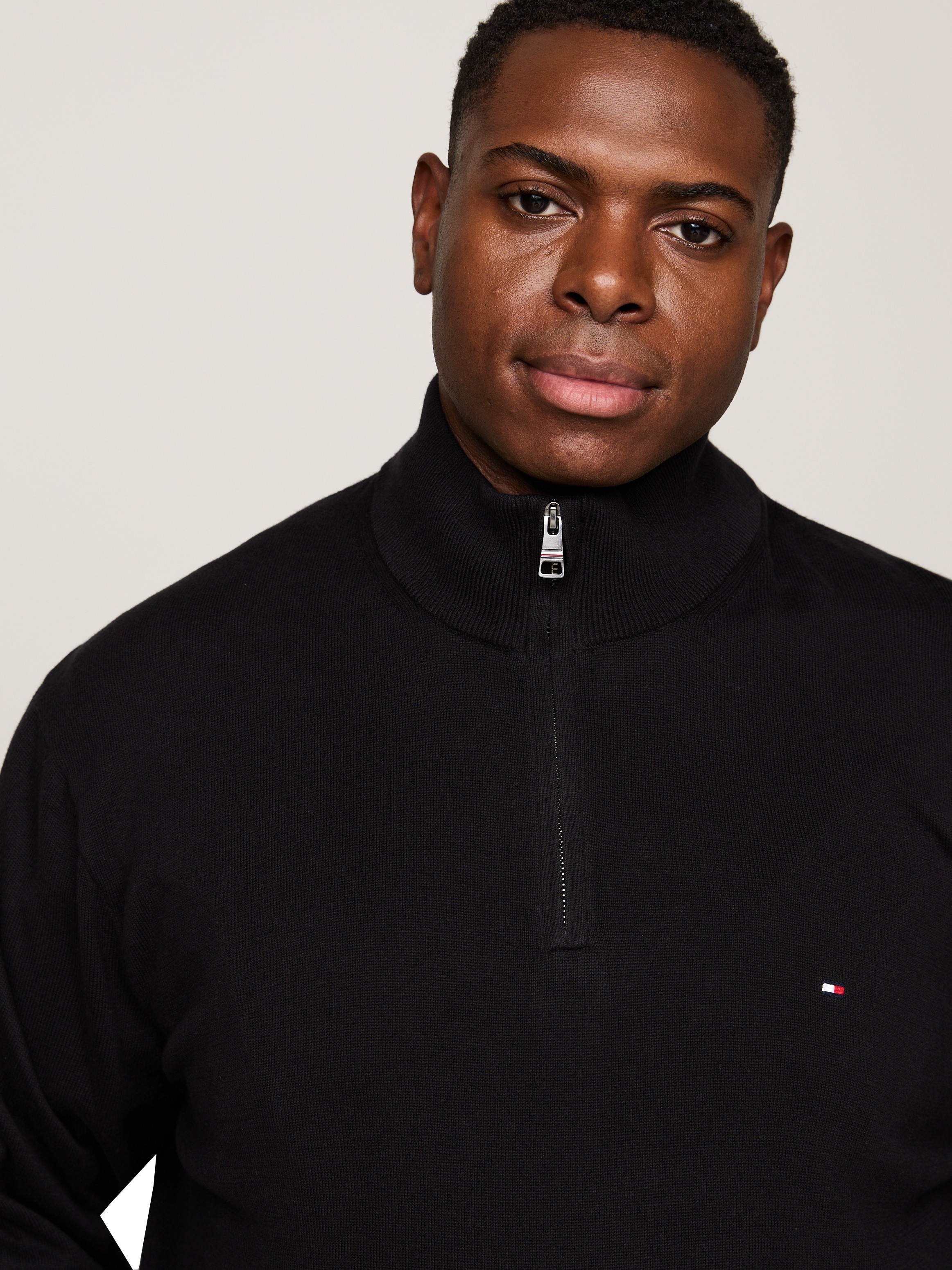 Tommy Hilfiger Big & Tall Troyer »BT-PIMA ORG CTN CASHMERE ZMOCK-B« Große Größen