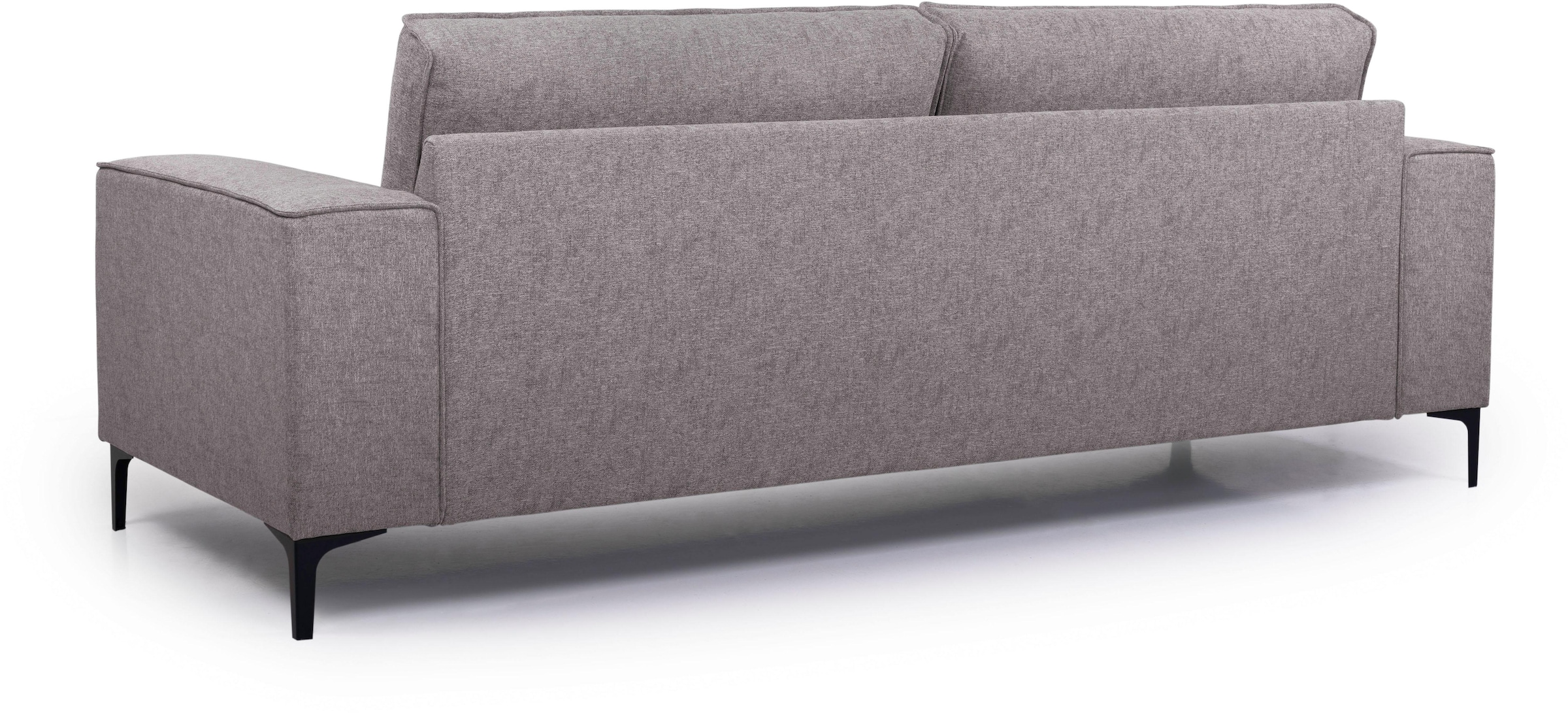Places of Style 3-Sitzer »3er Sofa Oland, Struktur, Flachgewebe, Luxus-Microfaser, Boucle«, 224 cm, Wellenunterfederung, Skandi-Design, Metallfüße