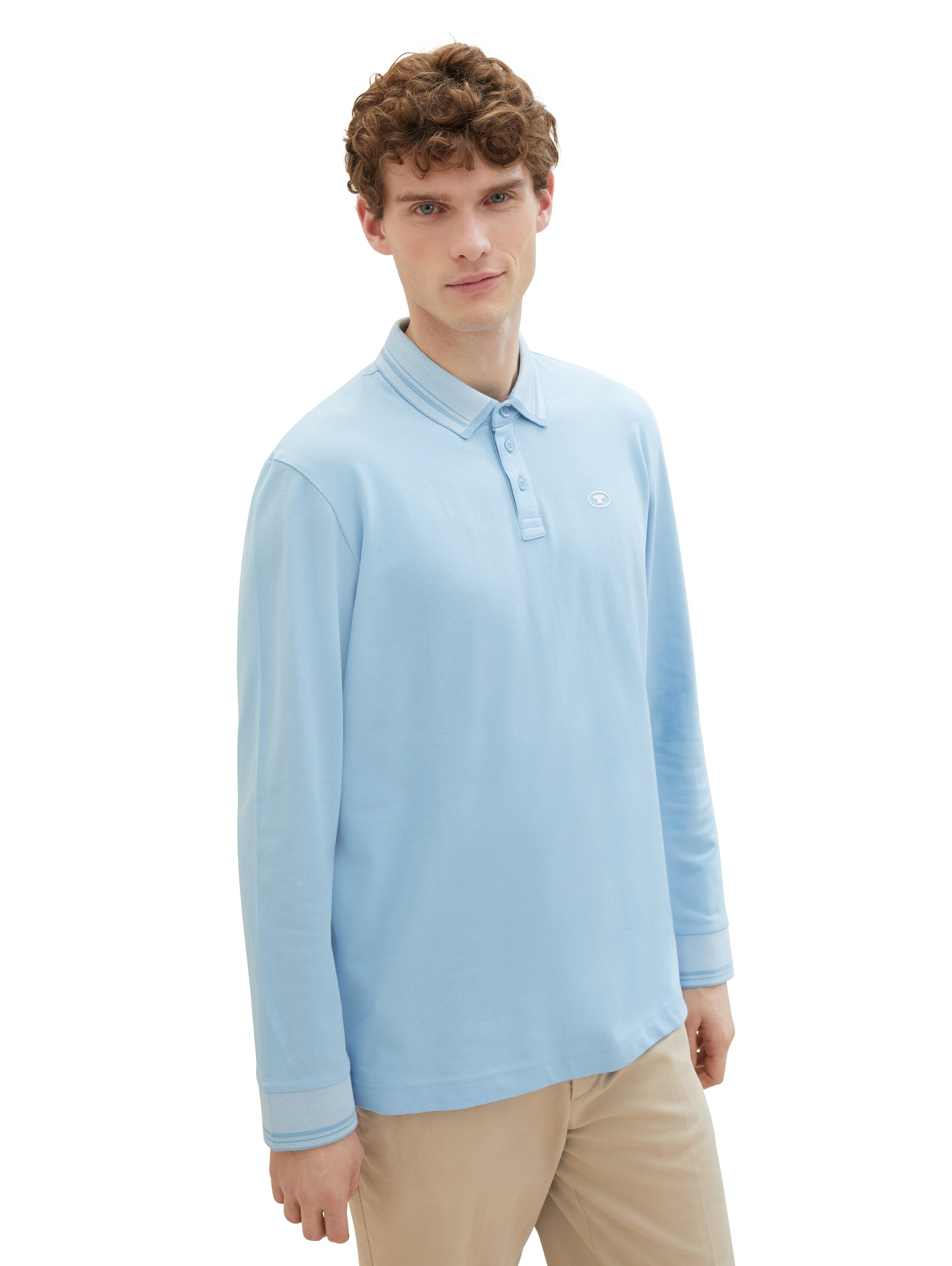 TOM TAILOR Langarm-Poloshirt, mit Logoprint