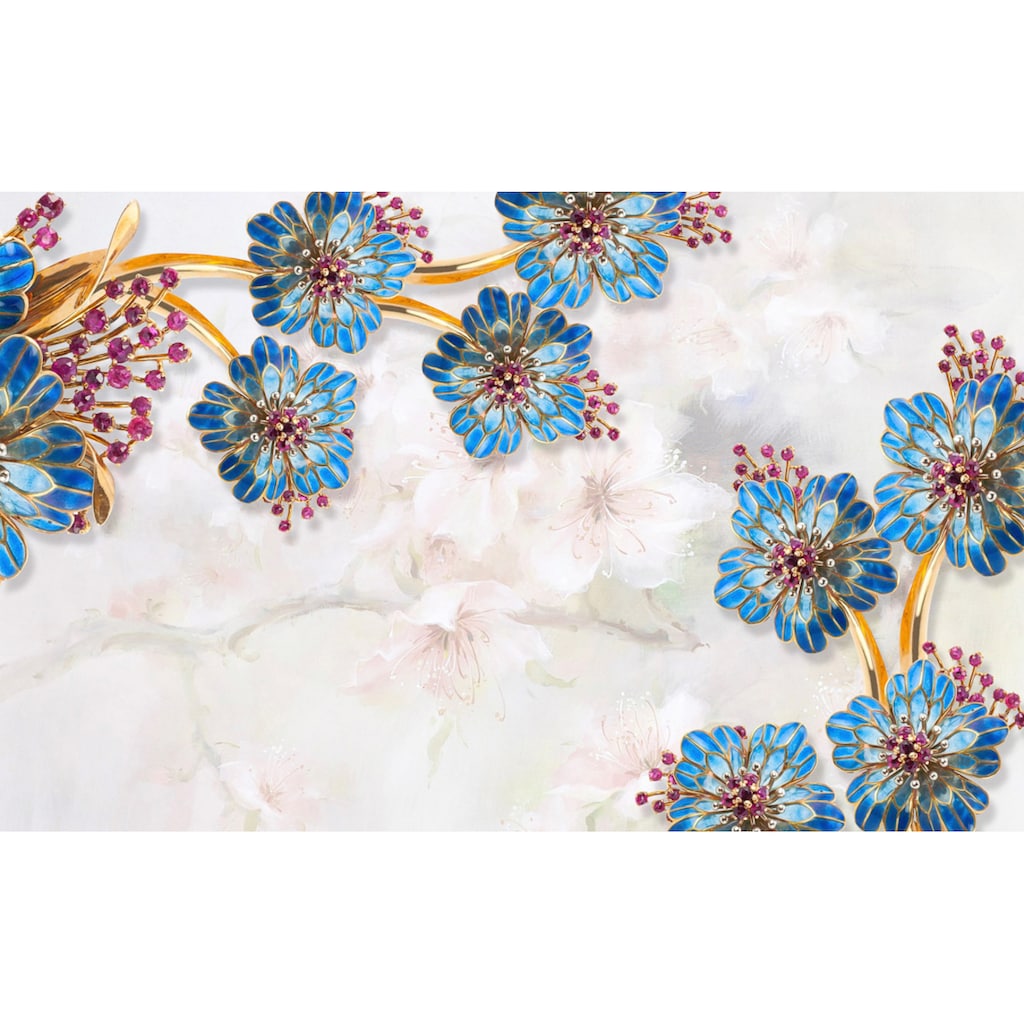 Papermoon Fototapete »Muster mit Blumen«