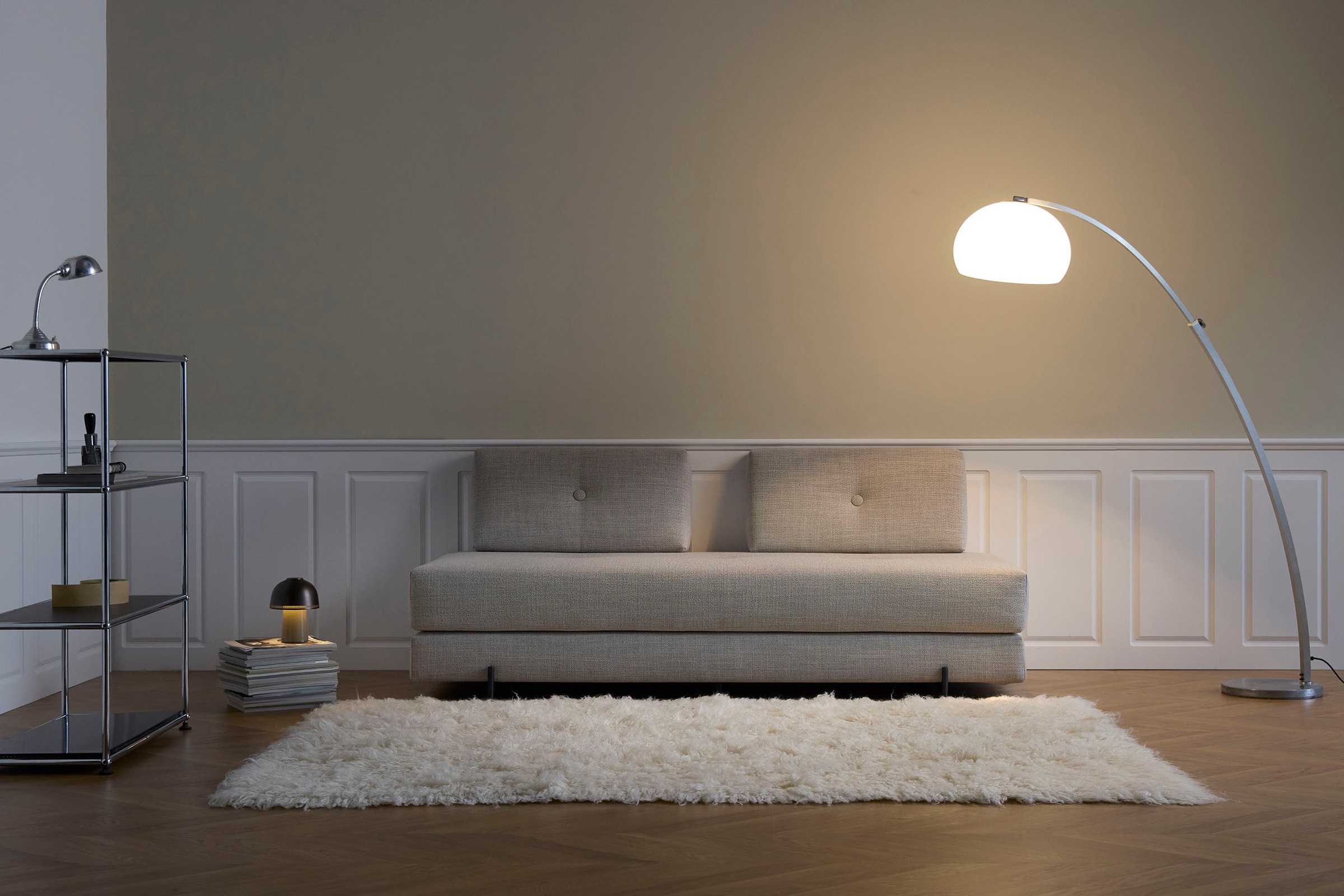 INNOVATION LIVING ™ Stapelliege »Sigmund 579 Eiche-Beine« Daybed mit zwei Federkernmatratzen, Fußteil schwarz
