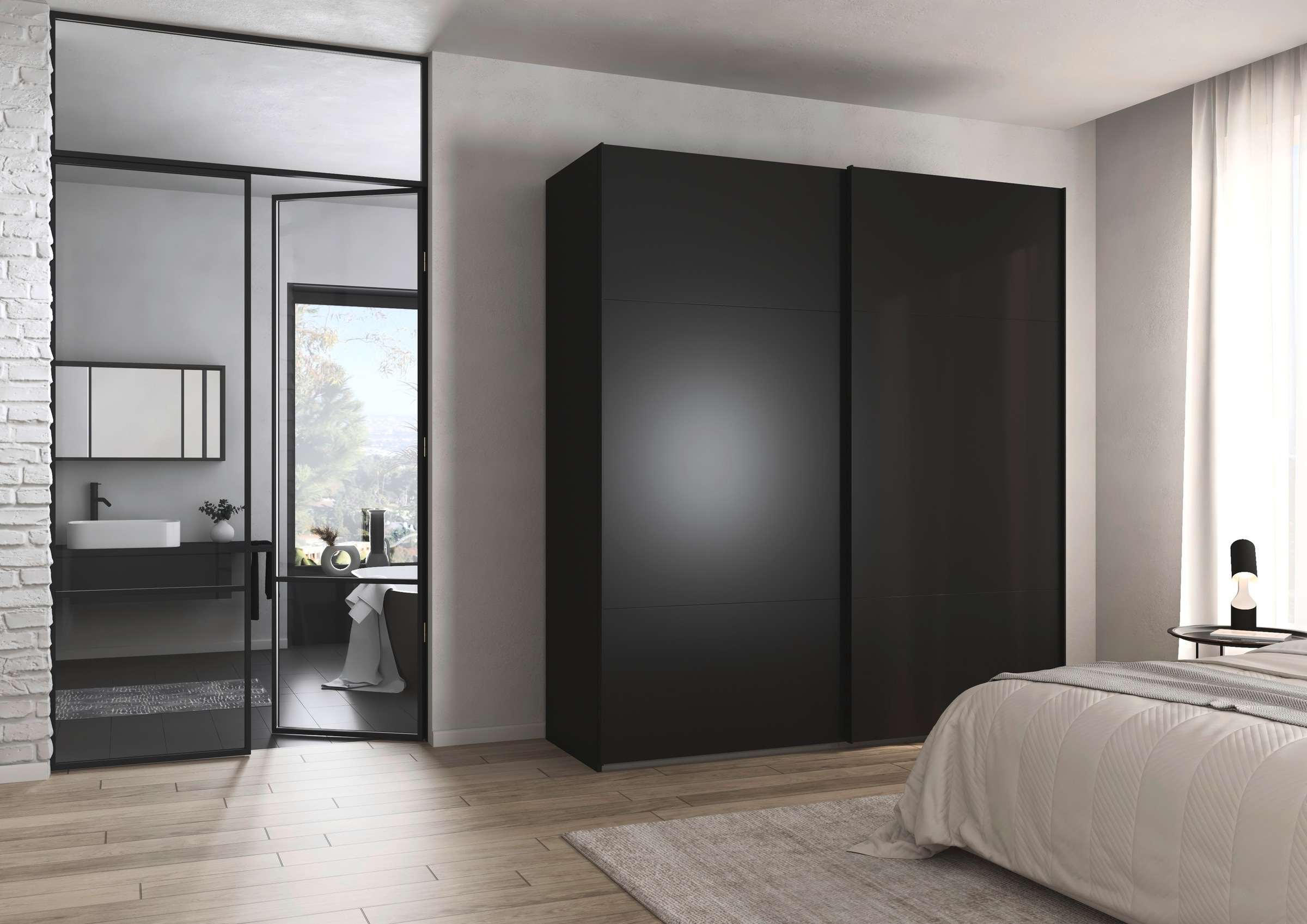 rauch Schwebetürenschrank »Kleiderschrank Schrank Garderobe Schlafzimmerschrank CONTIDO«, (in 3 verschiedenen Ausstattungen BASIC/CLASSIC/PREMIUM), aus hochwertigem Material in 6 Breiten 2 Griff-Farben MADE IN GERMANY