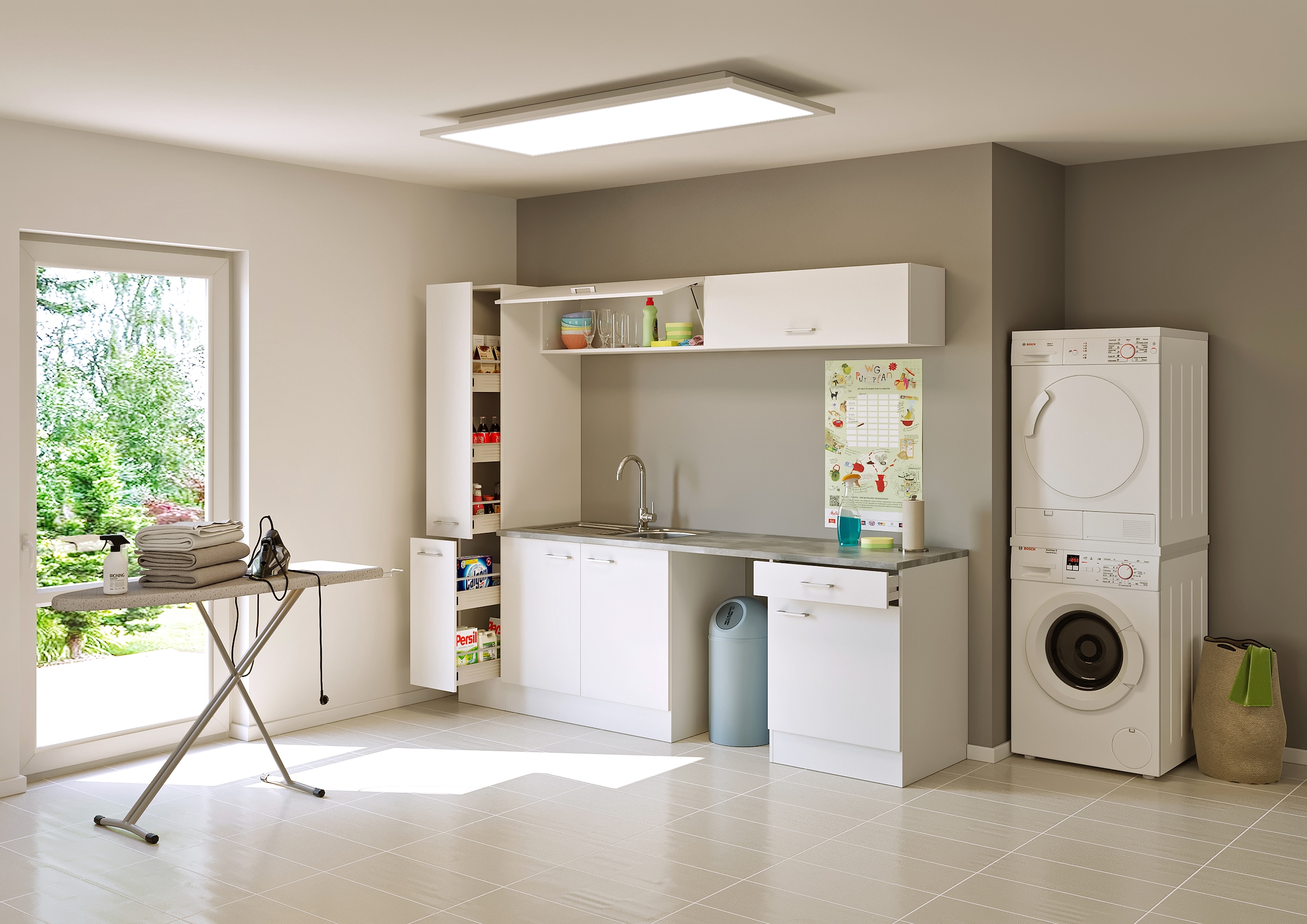 Flex-Well Mehrzweckschrank-Set »L-240-1902-000-Lucca«, (Komplett-Set), Gesamtbreite 240 cm, inkl. Einbauspüle