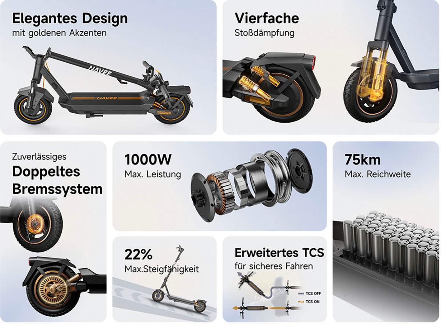 NAVEE E-Scooter »GT3 Max Electric Scooter (DE Version)«