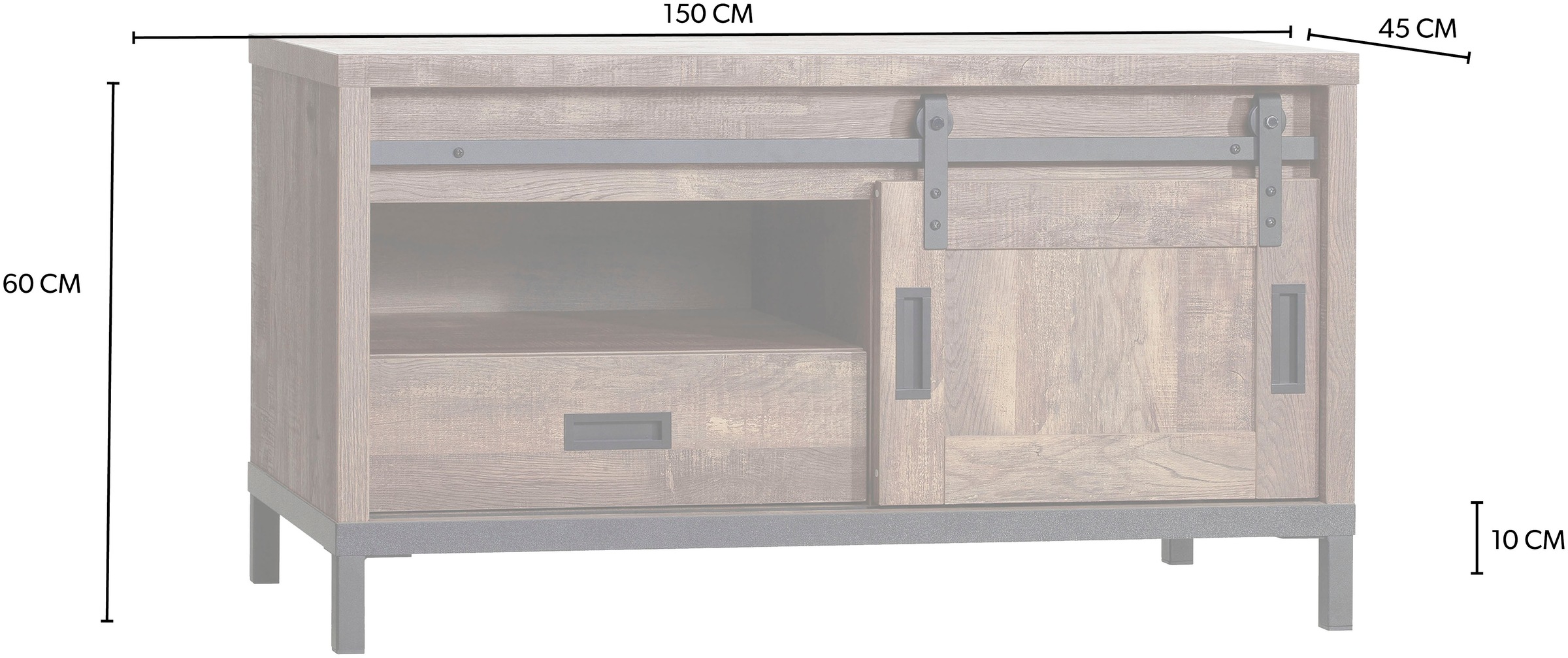 OMG Design TV-Schrank »Stanley Lowboard«, mit Schiebetür, Breite 120 cm, in zwei Breiten