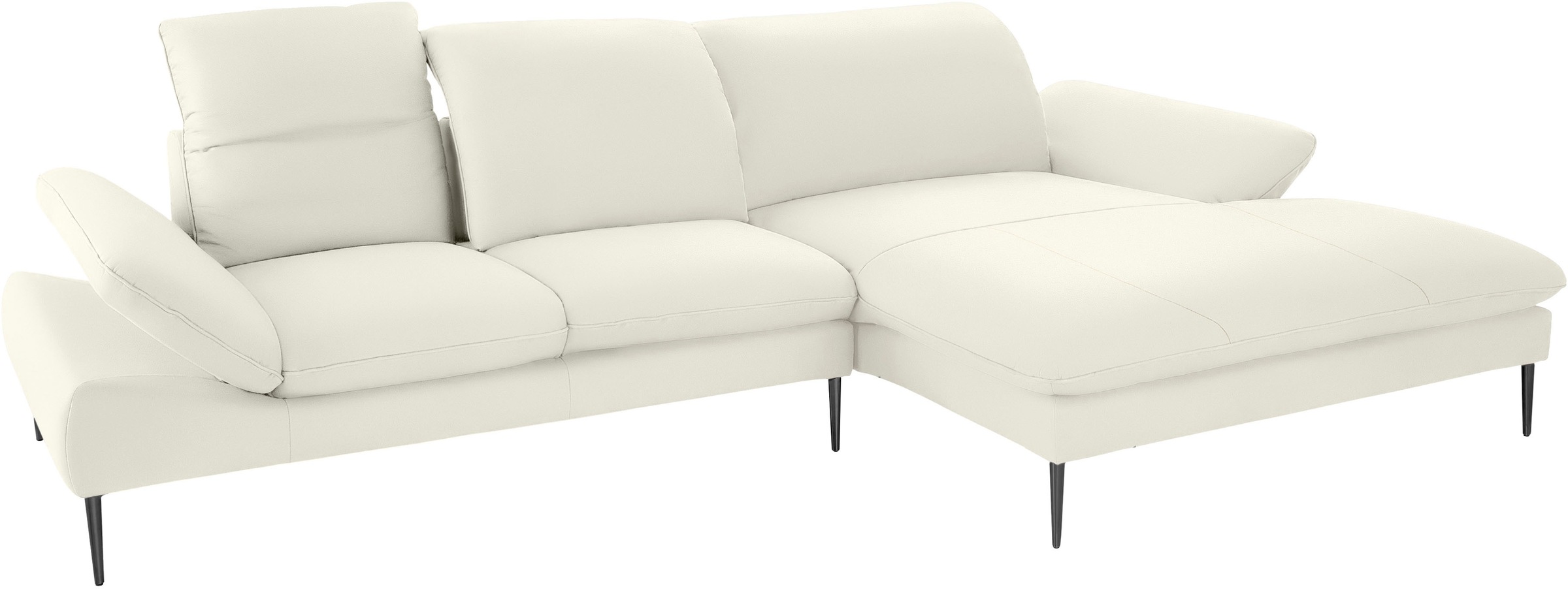 W.SCHILLIG Ecksofa »enjoy&MORE, Designsofa, bequem, zeitlos und elegant, L-Form«, Sitztiefenverstellung, Füße schwarz pulverbeschichtet, Breite 340 cm