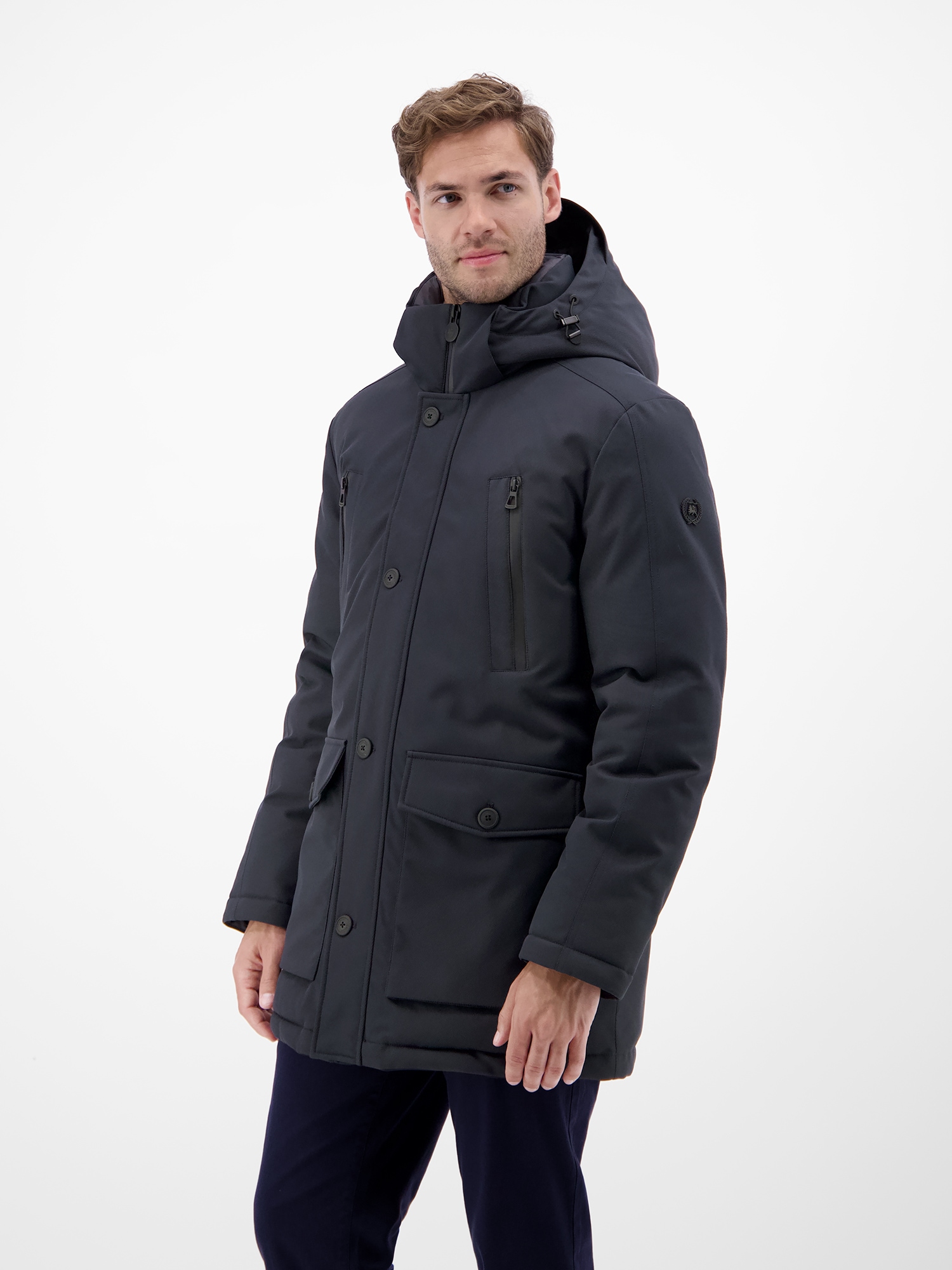 LERROS Steppjacke »LERROS Herren-Parka in Twillstruktur«, mit Kapuze, Wasser- und windabweisend, atmungsaktiv
