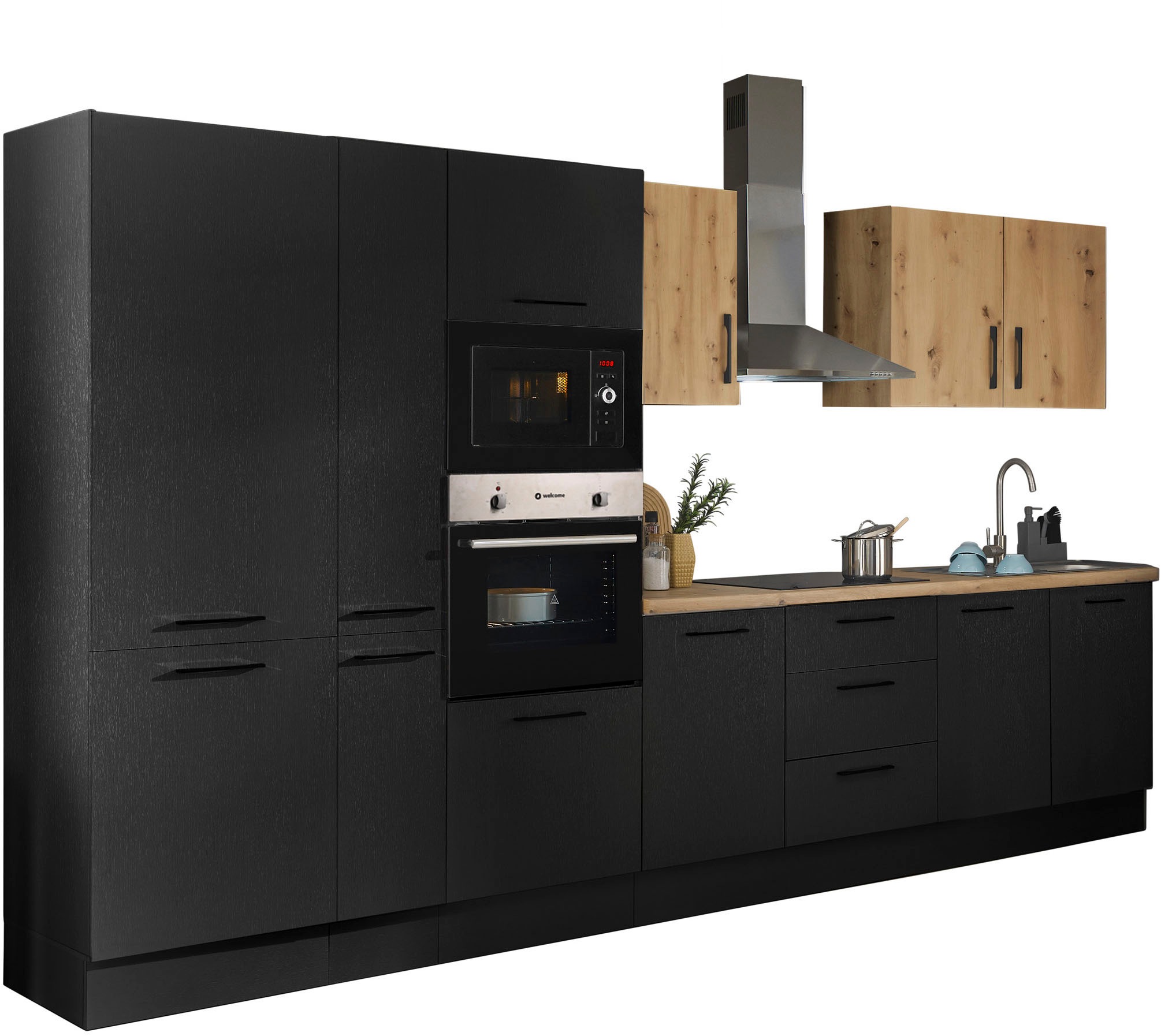 BASIC by Balculina Küchenzeile »Turin«, Breite 360 cm, wahlweise mit E-Geräten