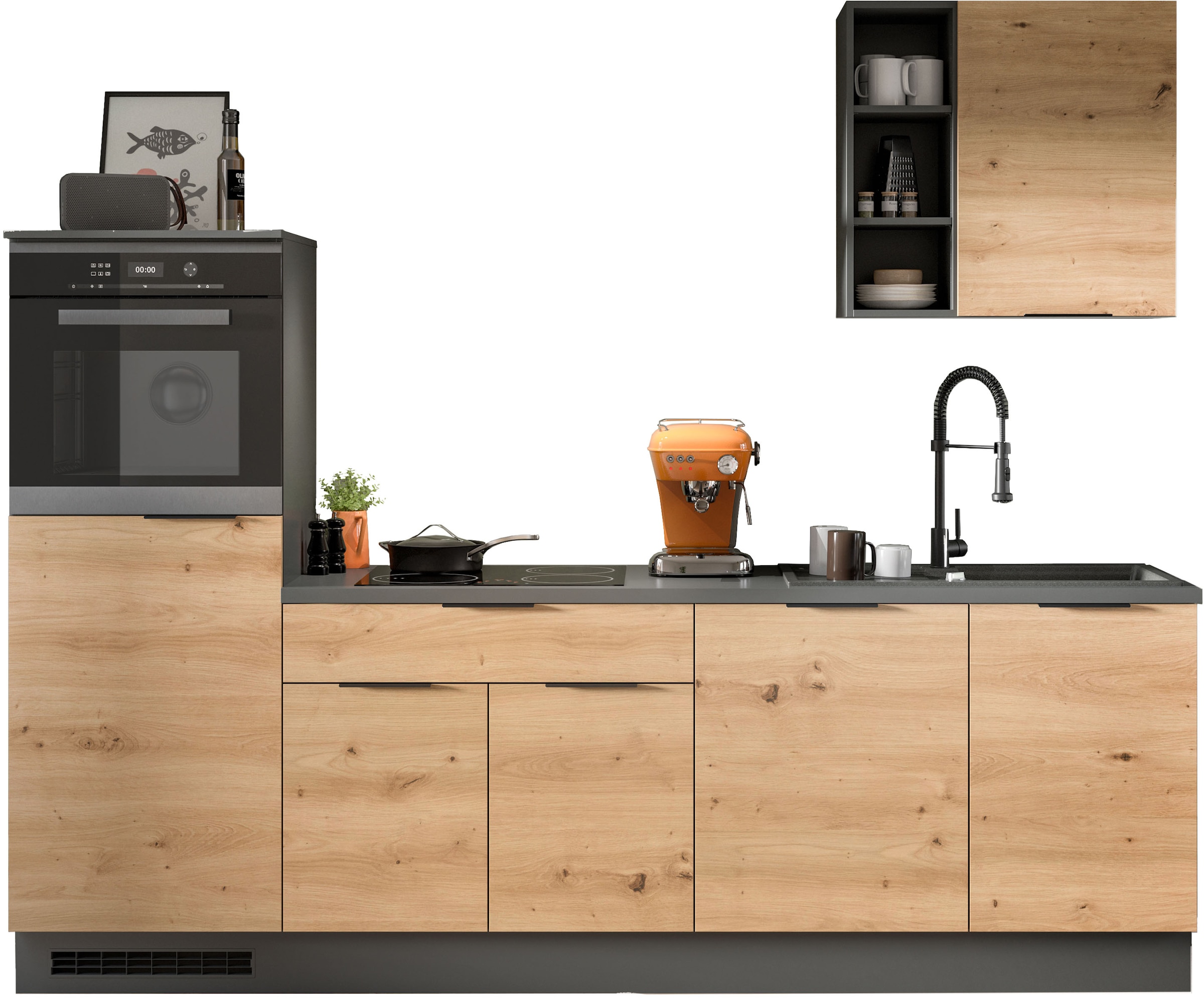 KOCHSTATION Küchenzeile »KS-Lulea«, Breite 260 cm, ohne E-Geräte, mit 3 cm günstig online kaufen